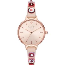 Kate Spade New York Metro Three Hand Leather Watch