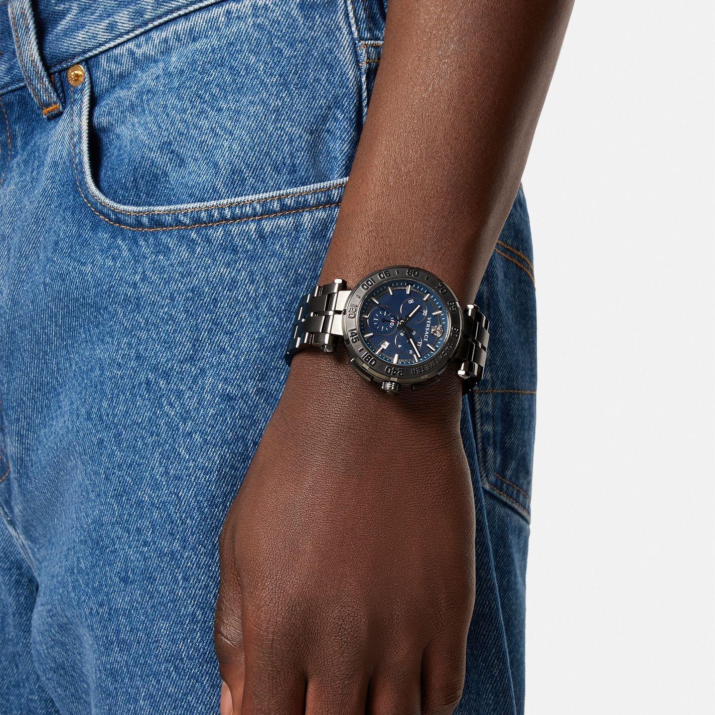 Gry - Versace - Greca Chrono Plated Stainless Steel Luxury Analogue Watch - 4