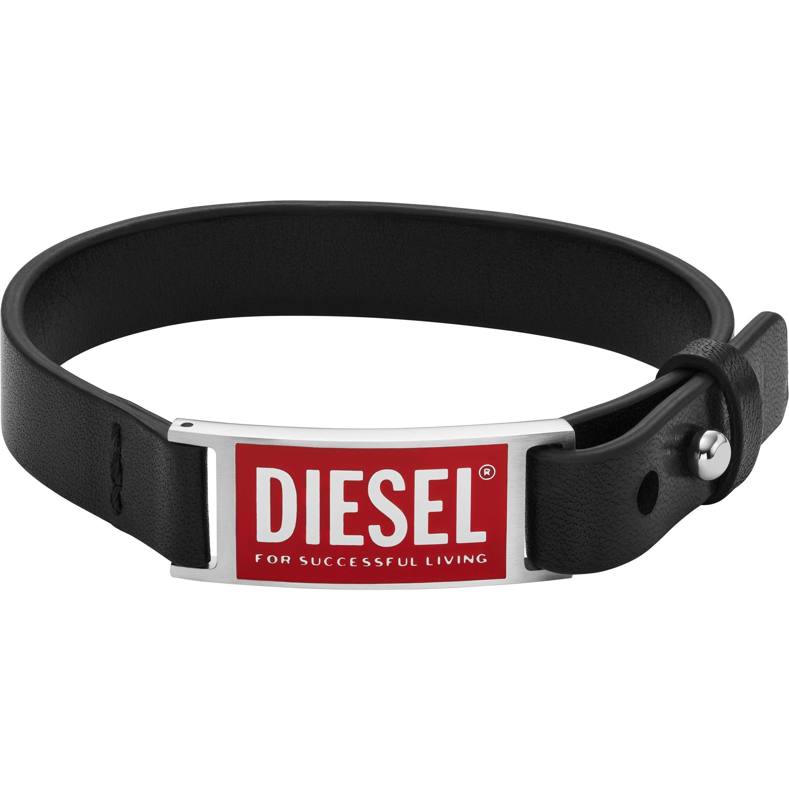 Blck - Diesel - Logo Leather Bracelet - 1