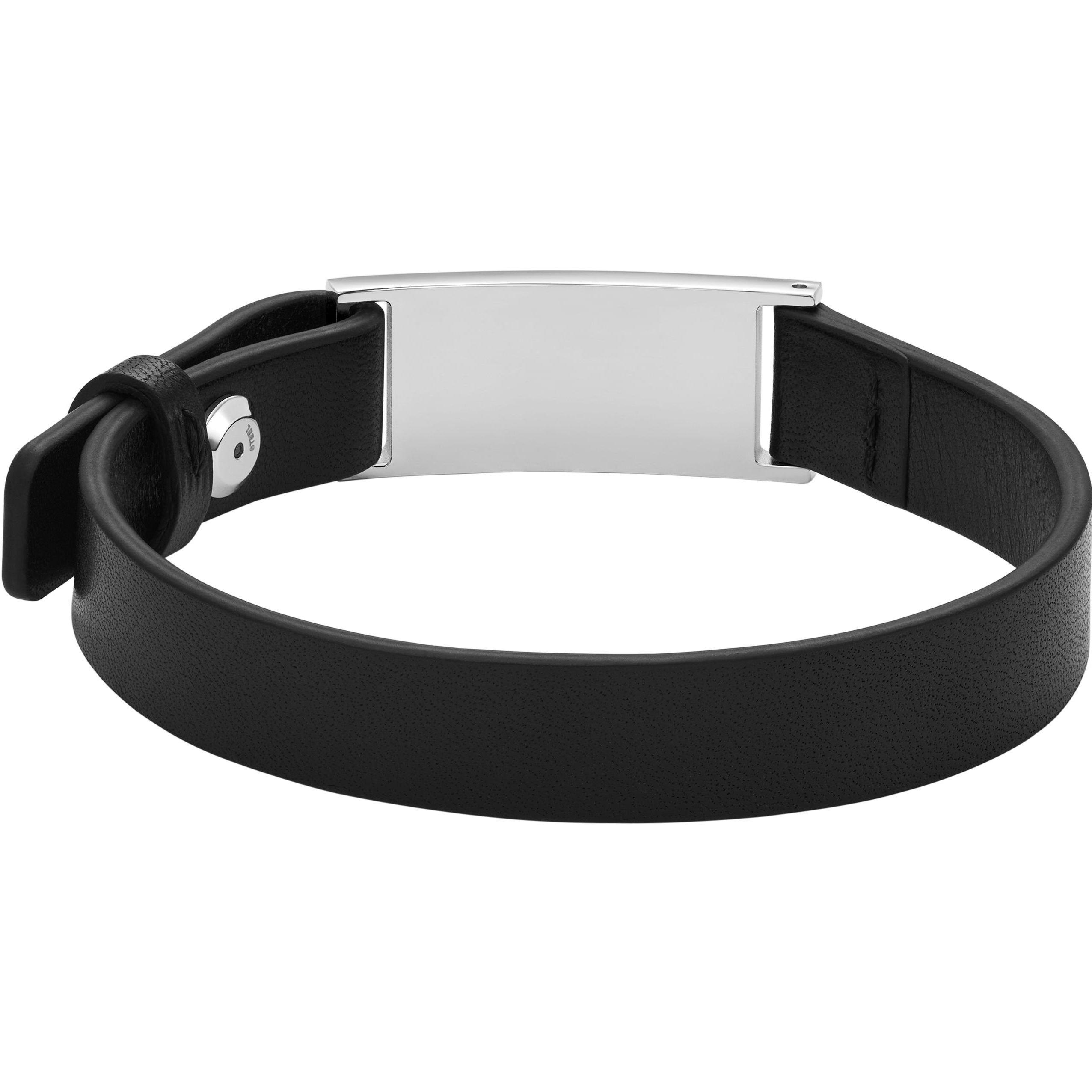 Blck - Diesel - Logo Leather Bracelet - 3
