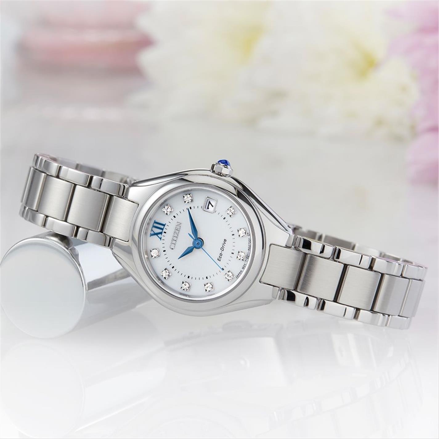 Slvr - Citizen - Silhouette Crystal Stainless Steel Classic Watch - 2