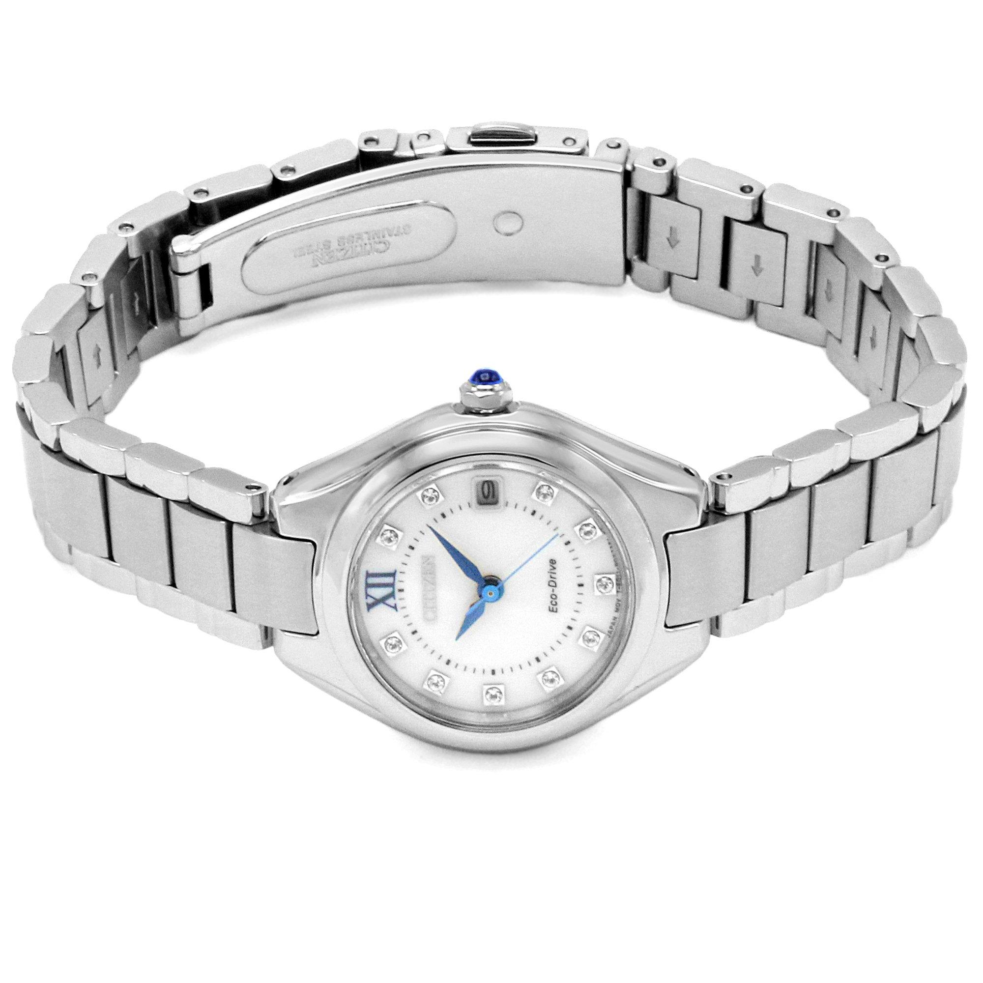 Slvr - Citizen - Silhouette Crystal Stainless Steel Classic Watch - 4