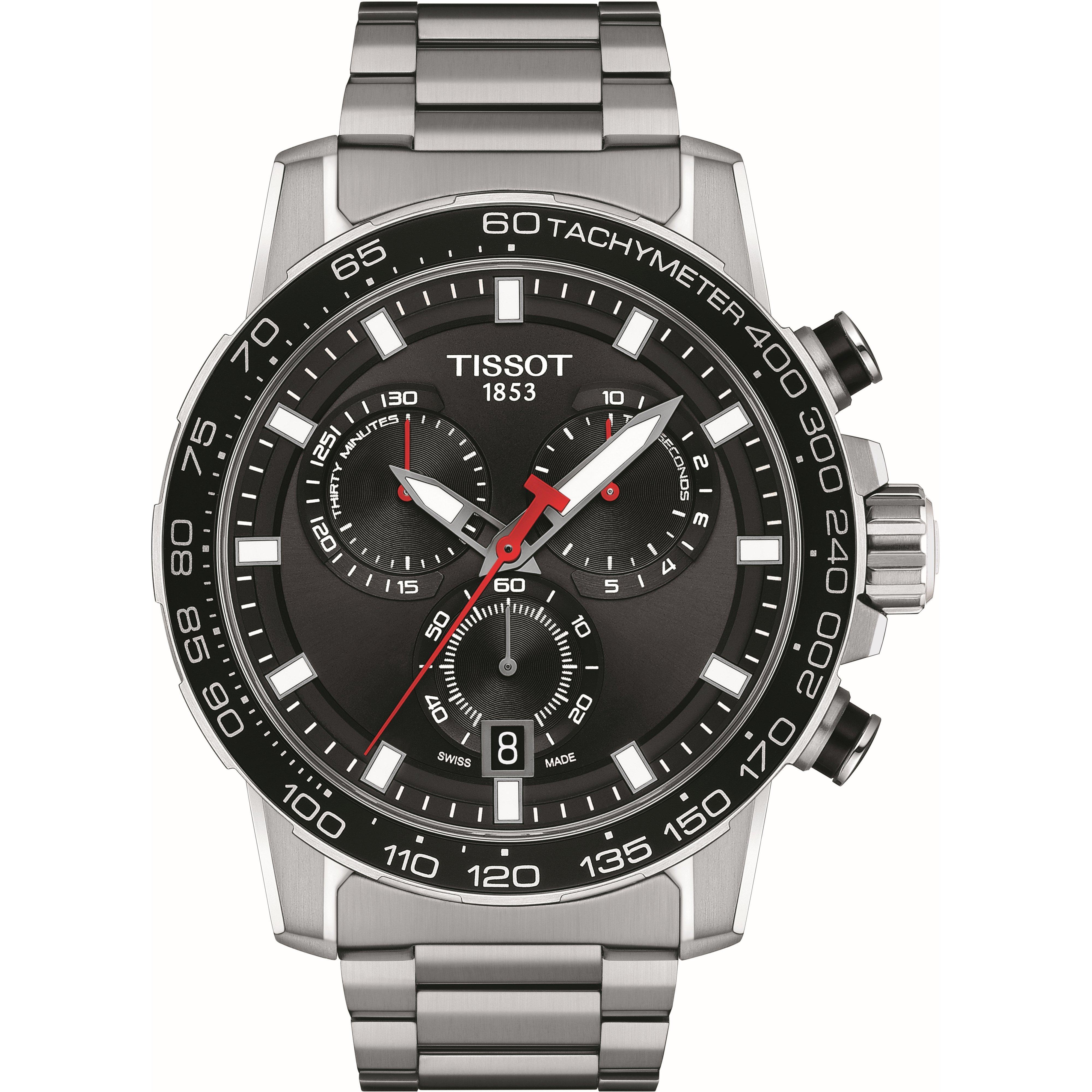 Black/Steel - Tissot - Men's Supersport Chrono Analogue Quartz Watch - 1