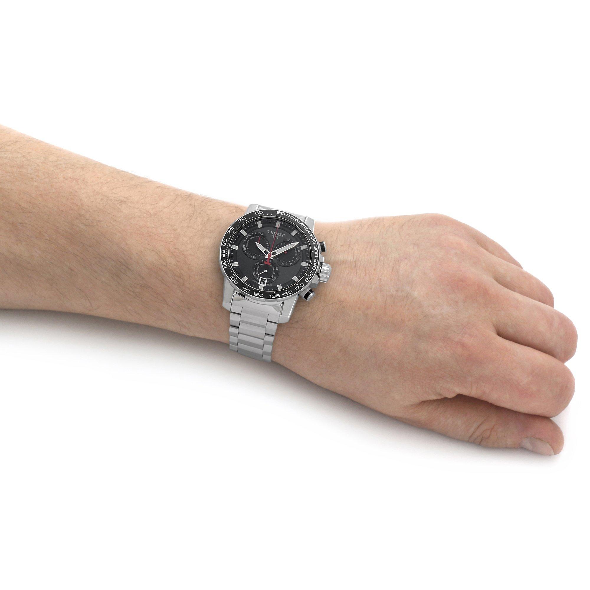 Black/Steel - Tissot - Men's Supersport Chrono Analogue Quartz Watch - 2