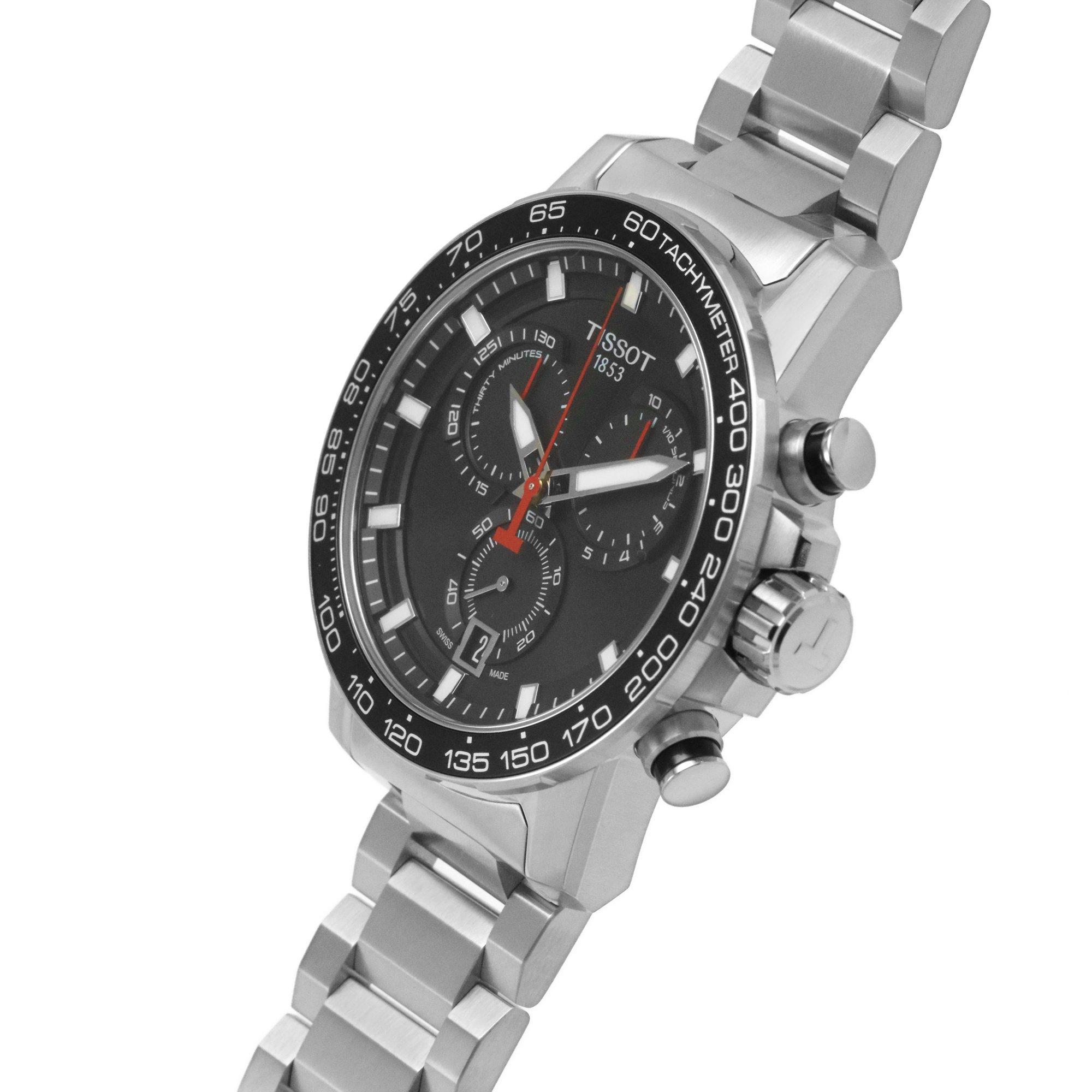 Black/Steel - Tissot - Men's Supersport Chrono Analogue Quartz Watch - 6