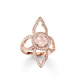 Thomas Sabo Pink Flower Rose Gold Plated Ring