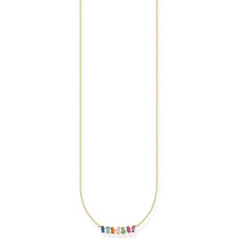 Thomas Sabo Yellow Gold Rainbow Baguette Stones Necklace