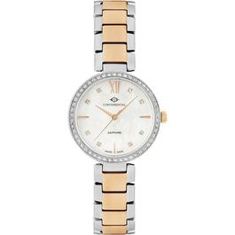 Continental Crystaline Gold Plated Stainless Steel Classic Watch