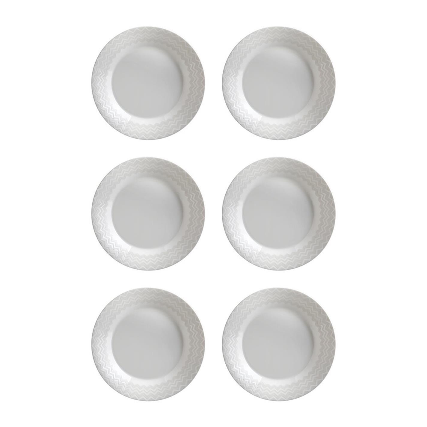 White - Missoni Home Collection - MissoniHomeCollection Zig Zag Soup Plate - Set of 6 - 1