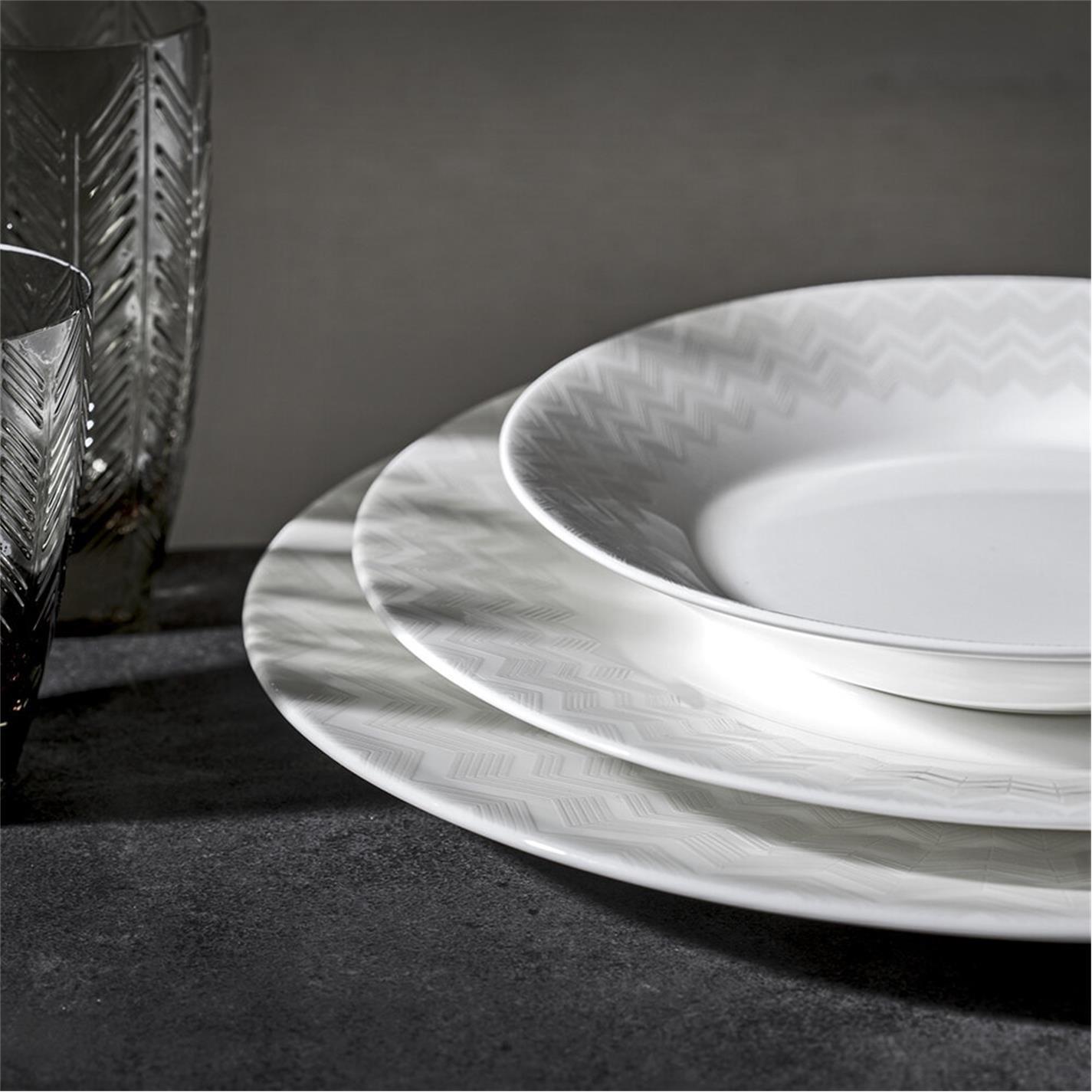 White - Missoni Home Collection - Zag Soup Plate - Set of 6 - 2
