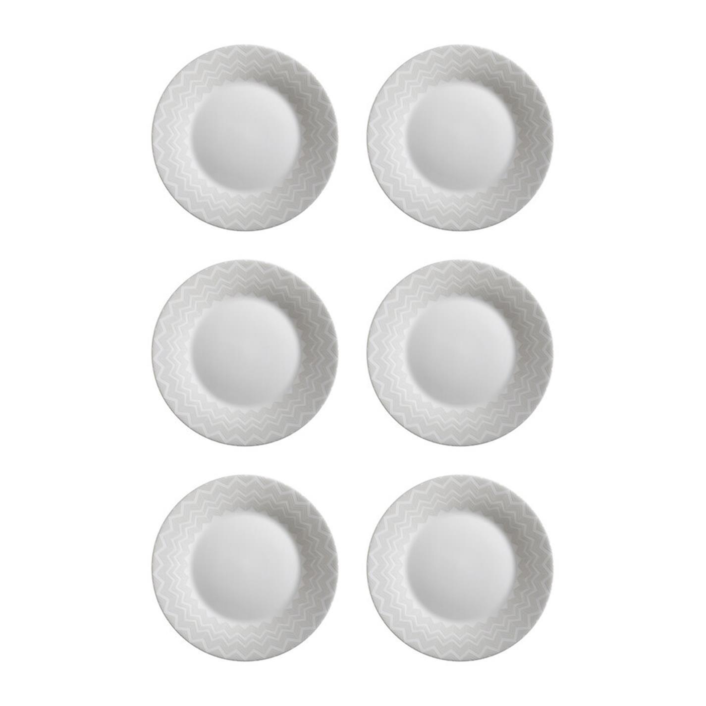 White - Missoni Home Collection - Zag Dessert Plate - Set of 6 - 1