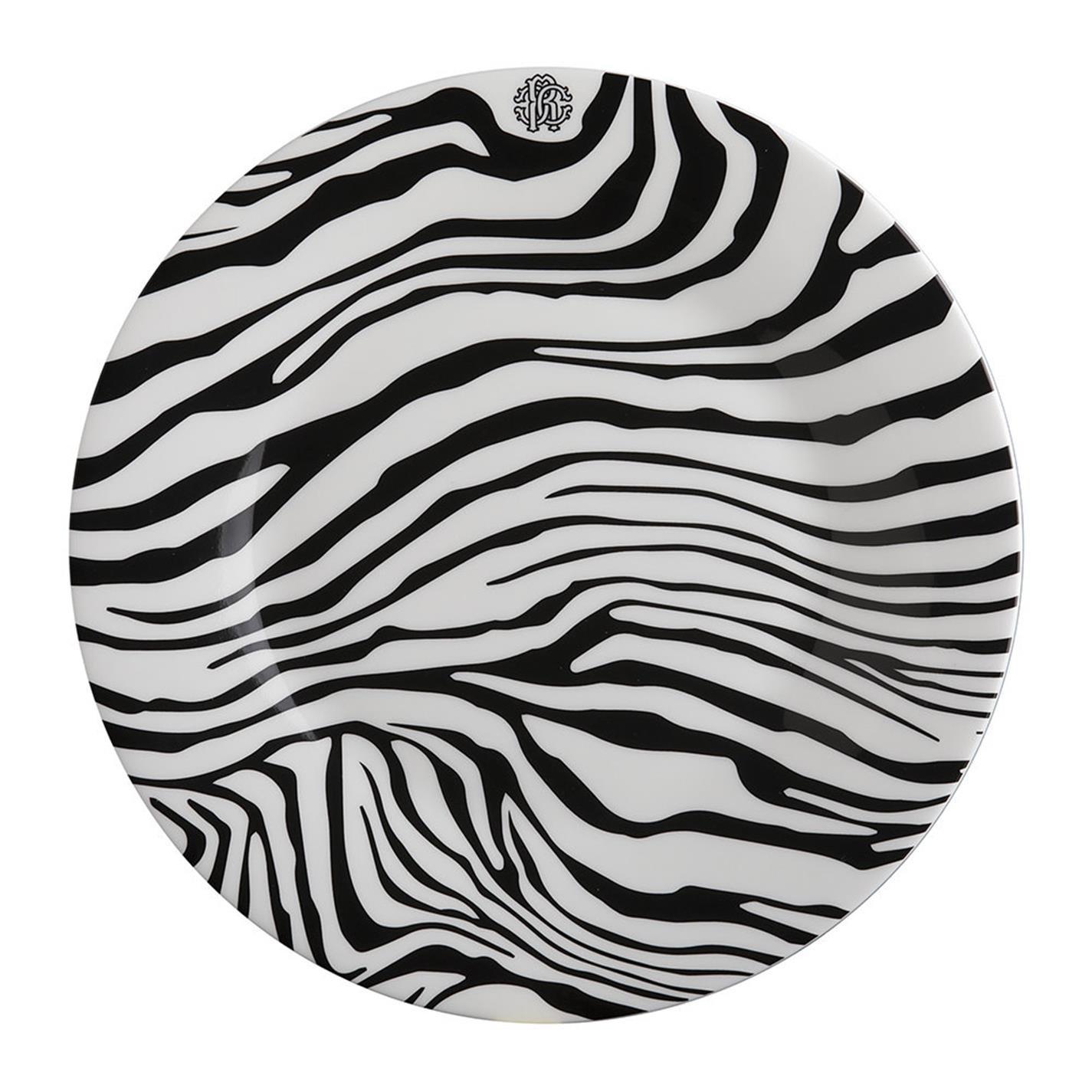 Black/White - Roberto Cavalli Home - Zebrage Dinner Plate - Set of 6 - 2