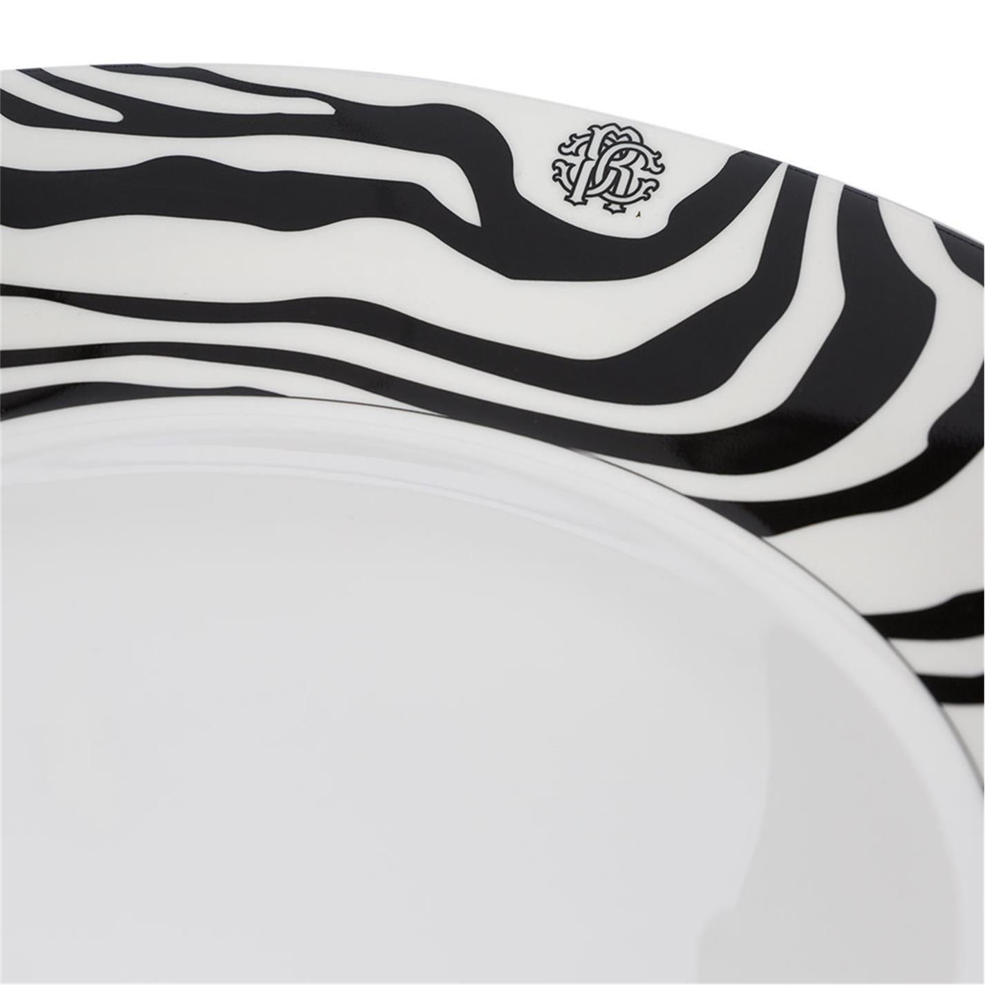 Black/White - Roberto Cavalli Home - Zebrage Soup Plate - Set of 6 - 3