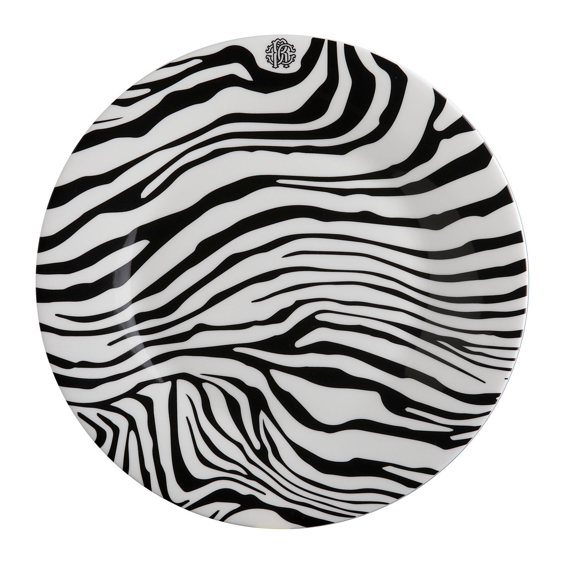Black/White - Roberto Cavalli Home - Zebrage Dessert Plate - Set of 6 - 2