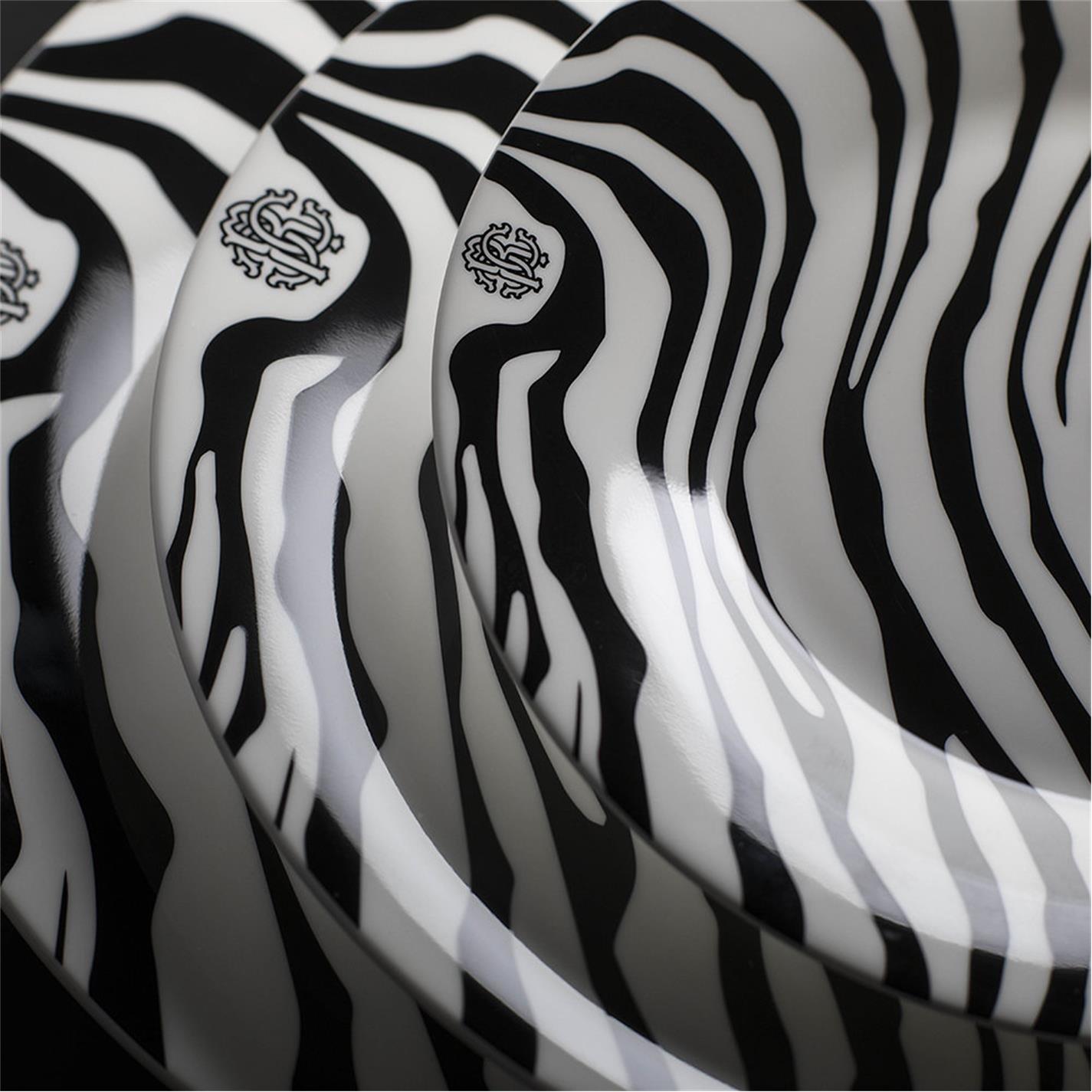 Black/White - Roberto Cavalli Home - Zebrage Dessert Plate - Set of 6 - 3