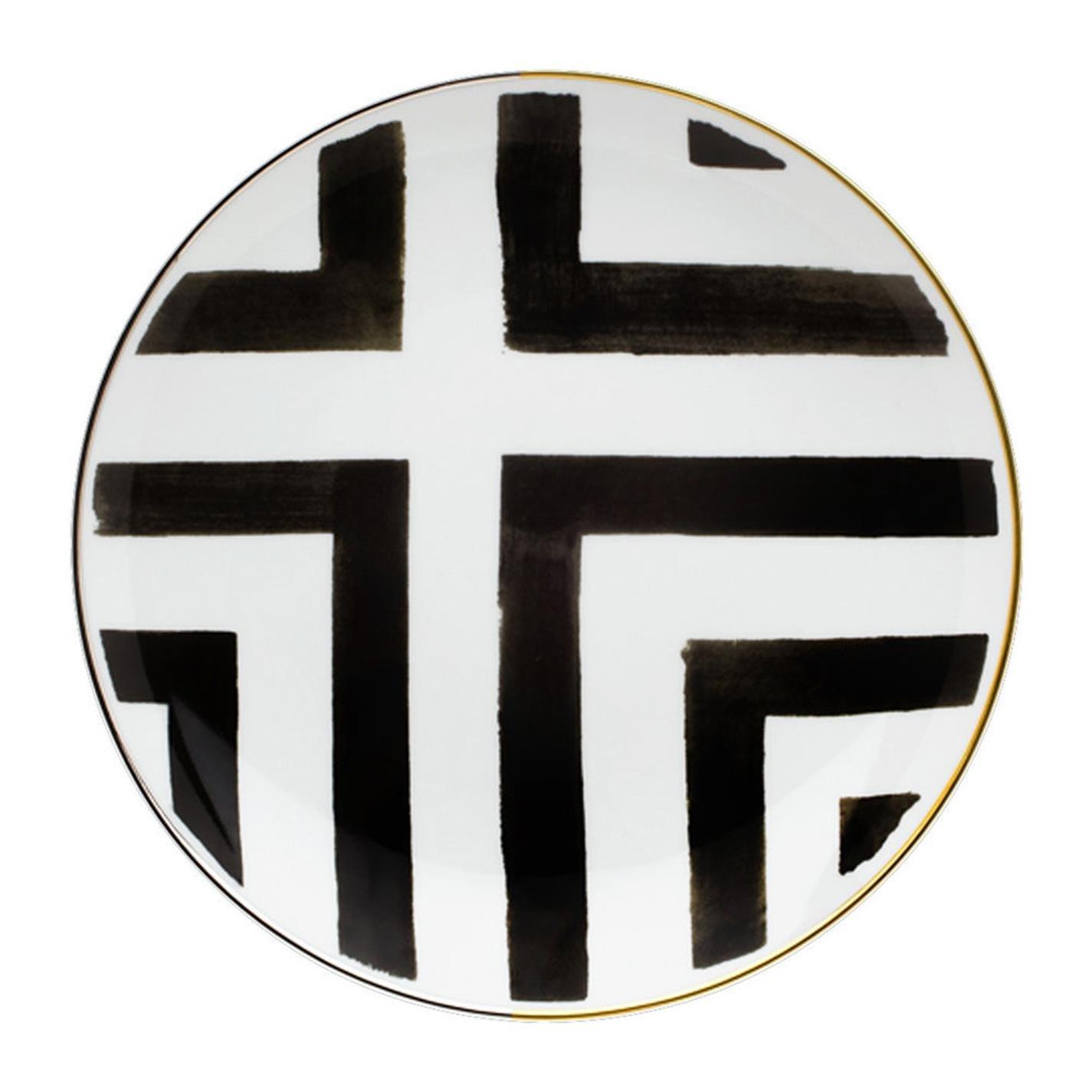 White/Black - Christian Lacroix - Sol Y Sombra Dessert Plate - Set of 4 - 2