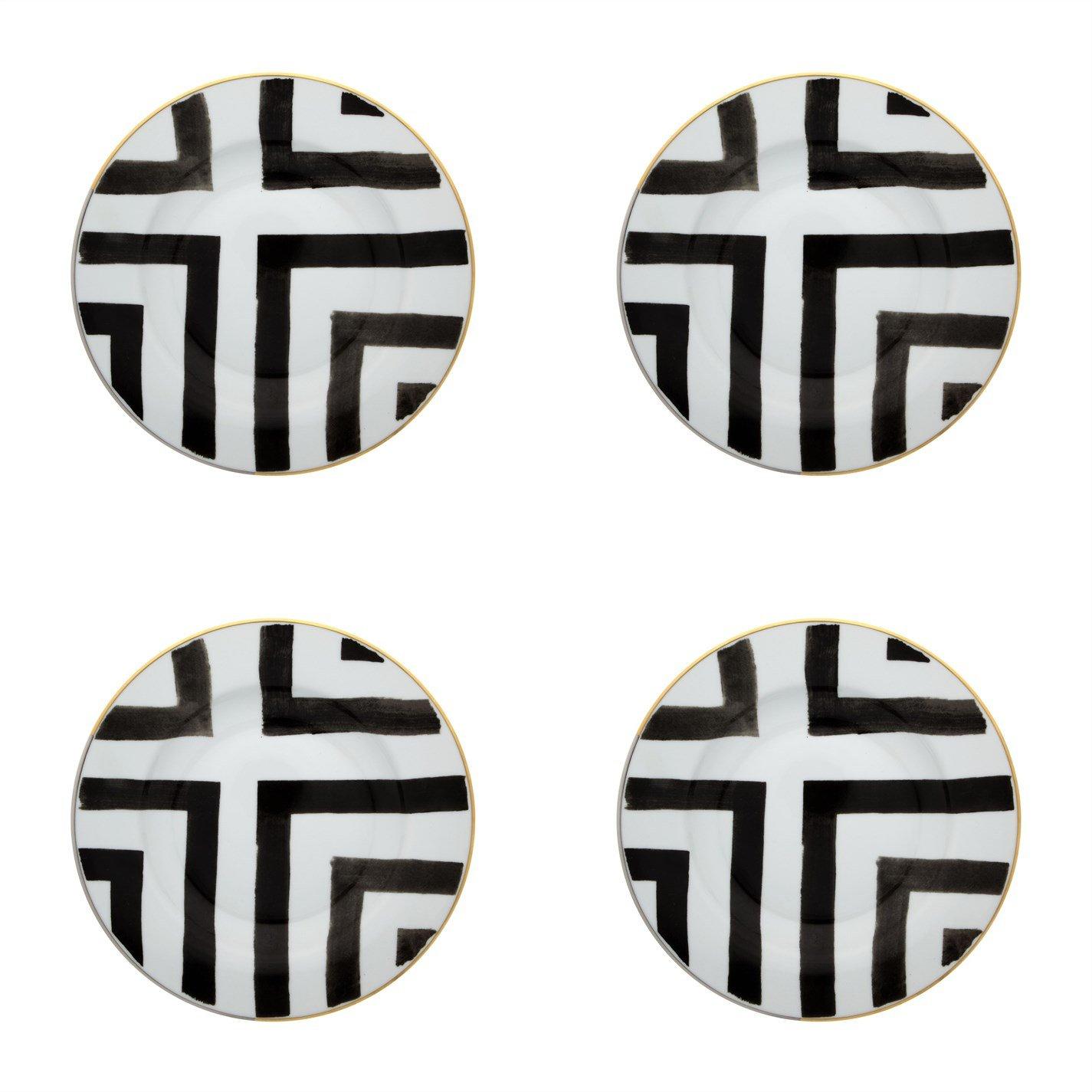 White/Black - Christian Lacroix - Sol Y Sombra Soup Plate - Set of 4 - 1