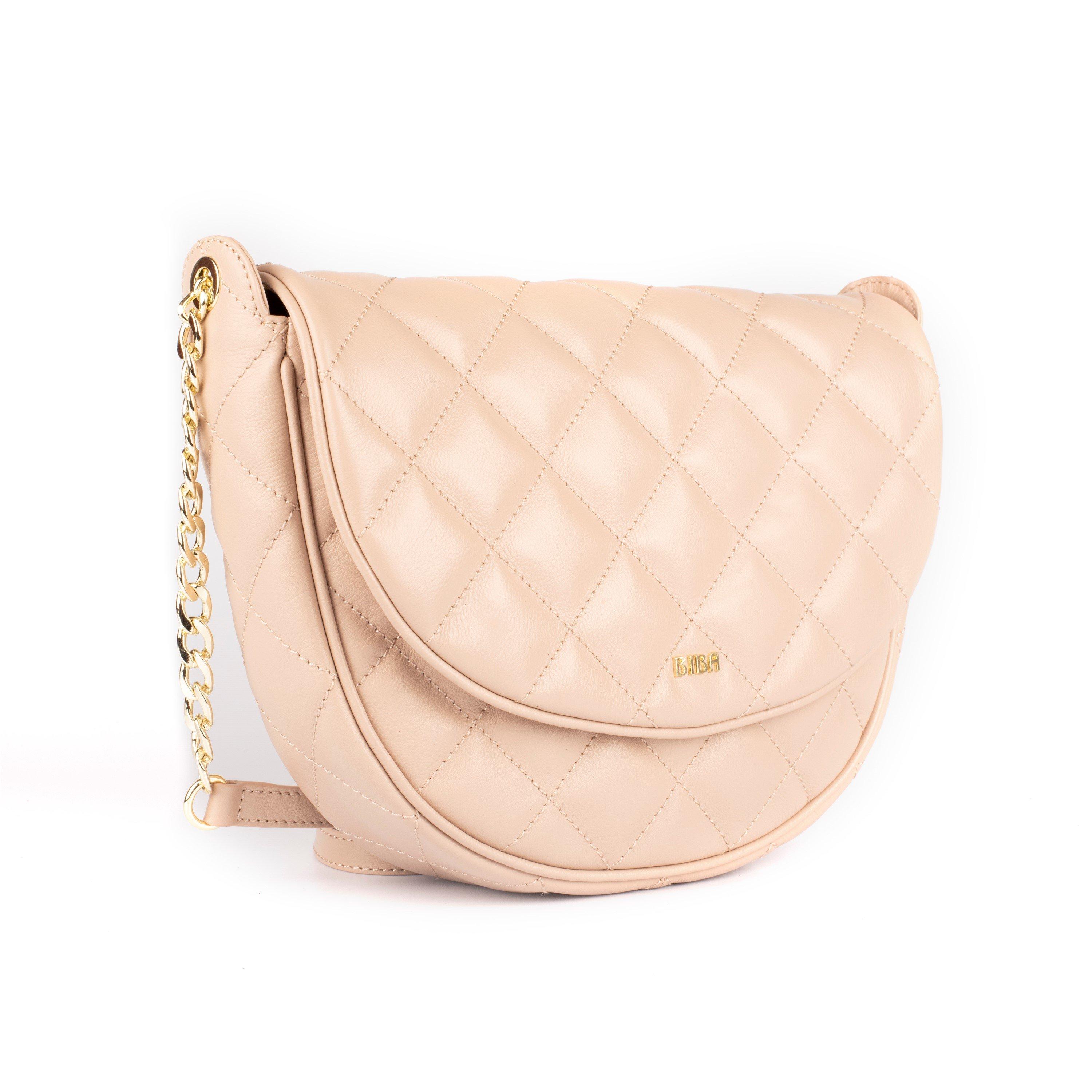 Taupe - Biba - Biba Leather Quilted Shoulder Bag - 2