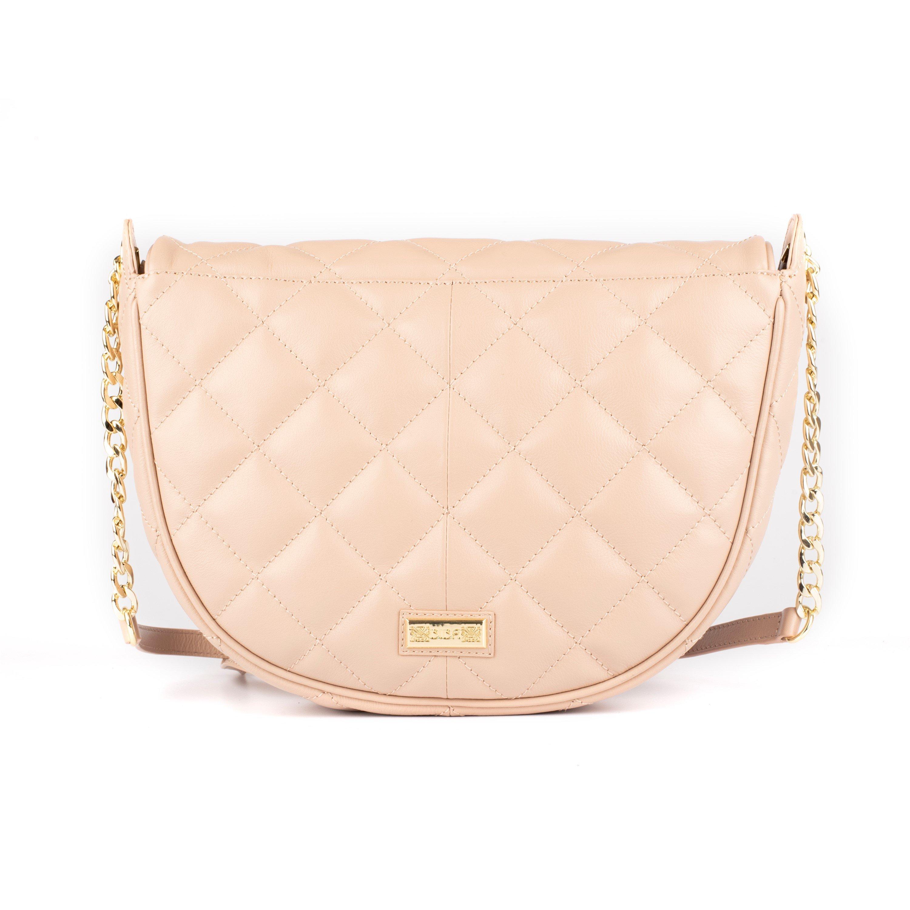 Taupe - Biba - Biba Leather Quilted Shoulder Bag - 4