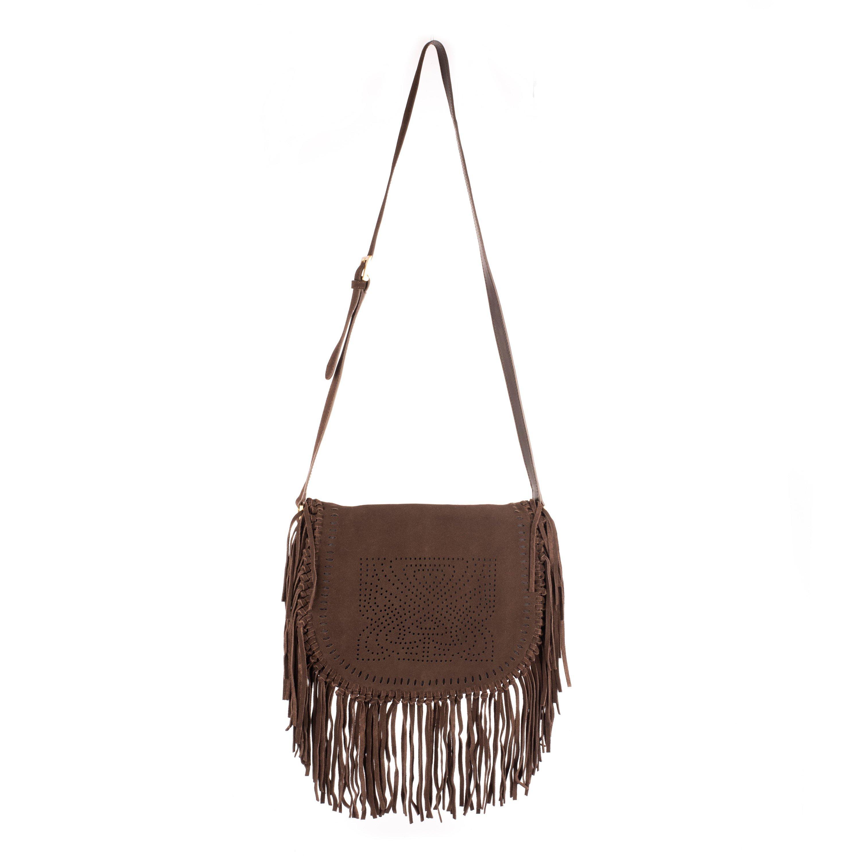 Chocolade - Biba - Biba Suede Fringe Shoulder Bag - 3