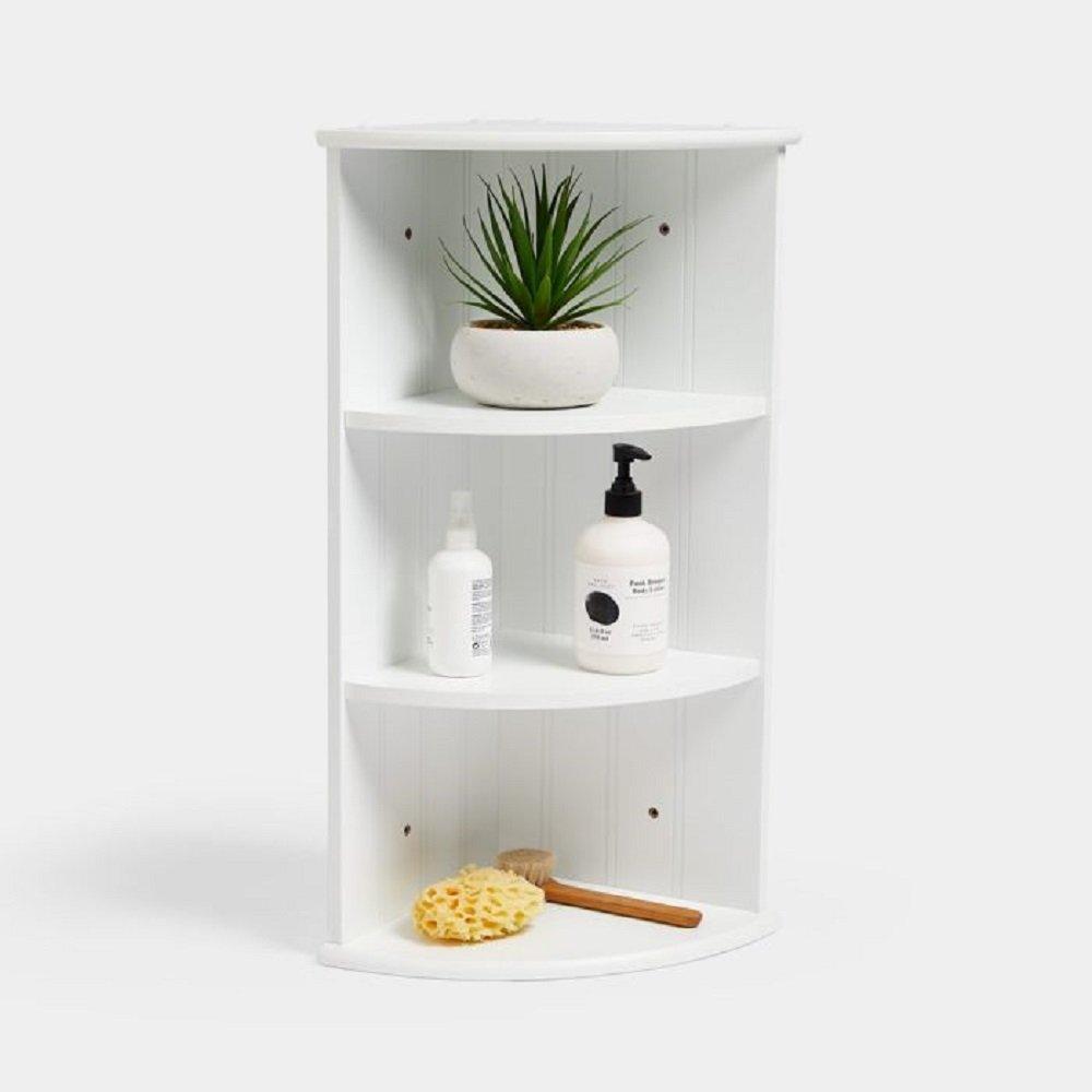White - VonHaus - Holbrook White 2 Shelf Corner Unit