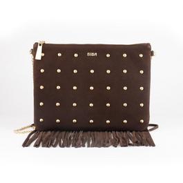 Biba Suede Fringe Studded Pouch