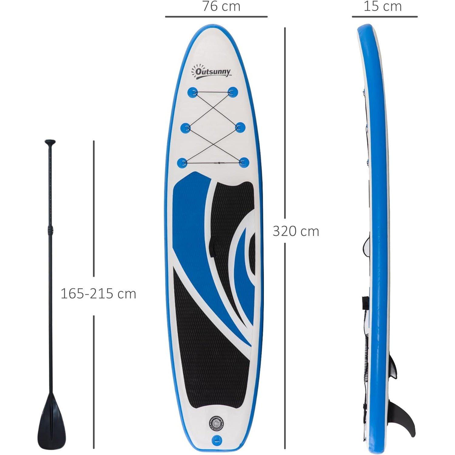 Blue - Outsunny - 10.6 32 Inflatable StandUp Paddle Board - 3