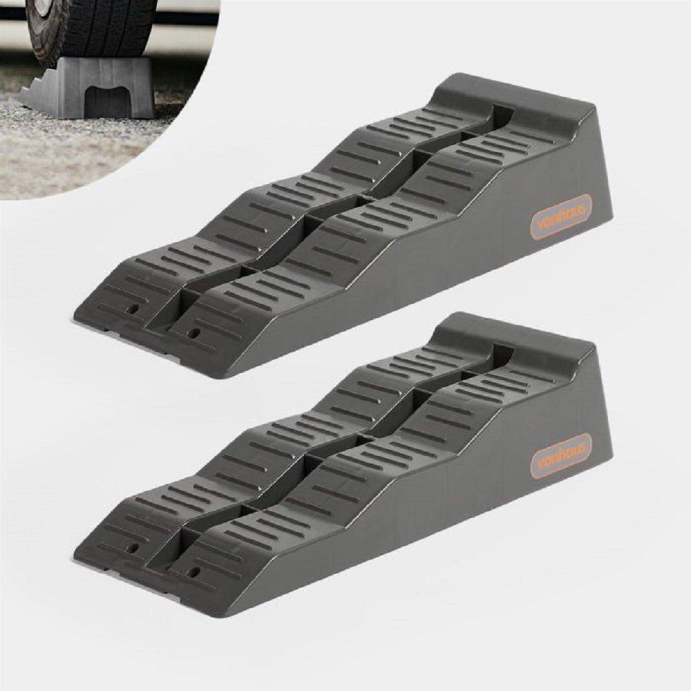 Black - VonHaus - VonHaus Caravan Levelling Ramps 2 Pack