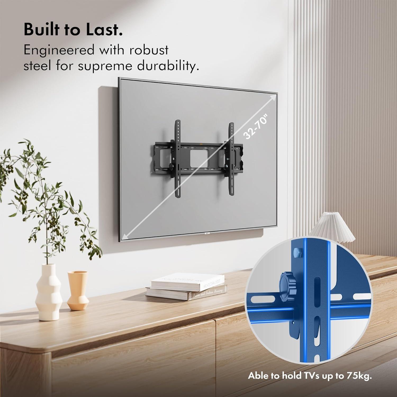 Black - VonHaus - VonHaus - 32-70" Tilt TV Bracket - 2