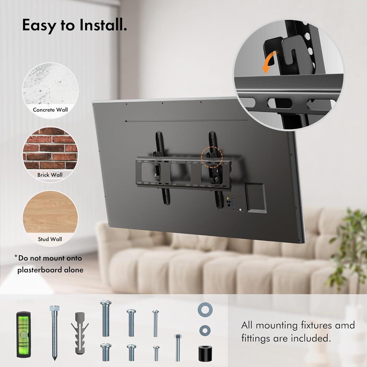 Black - VonHaus - VonHaus - 32-70" Tilt TV Bracket - 5