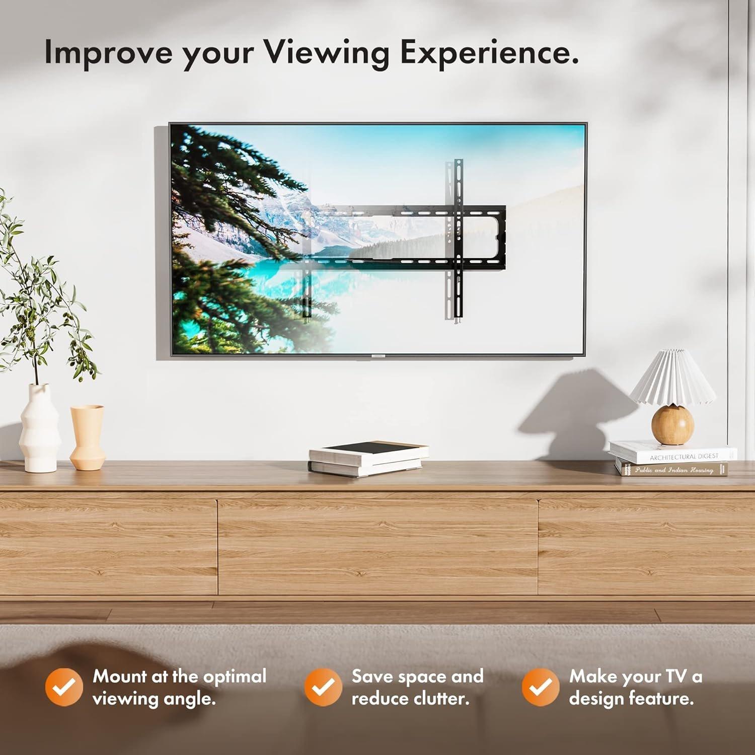 Black - VonHaus - VonHaus - 37-70 Flat-to-wall TV bracket - 6