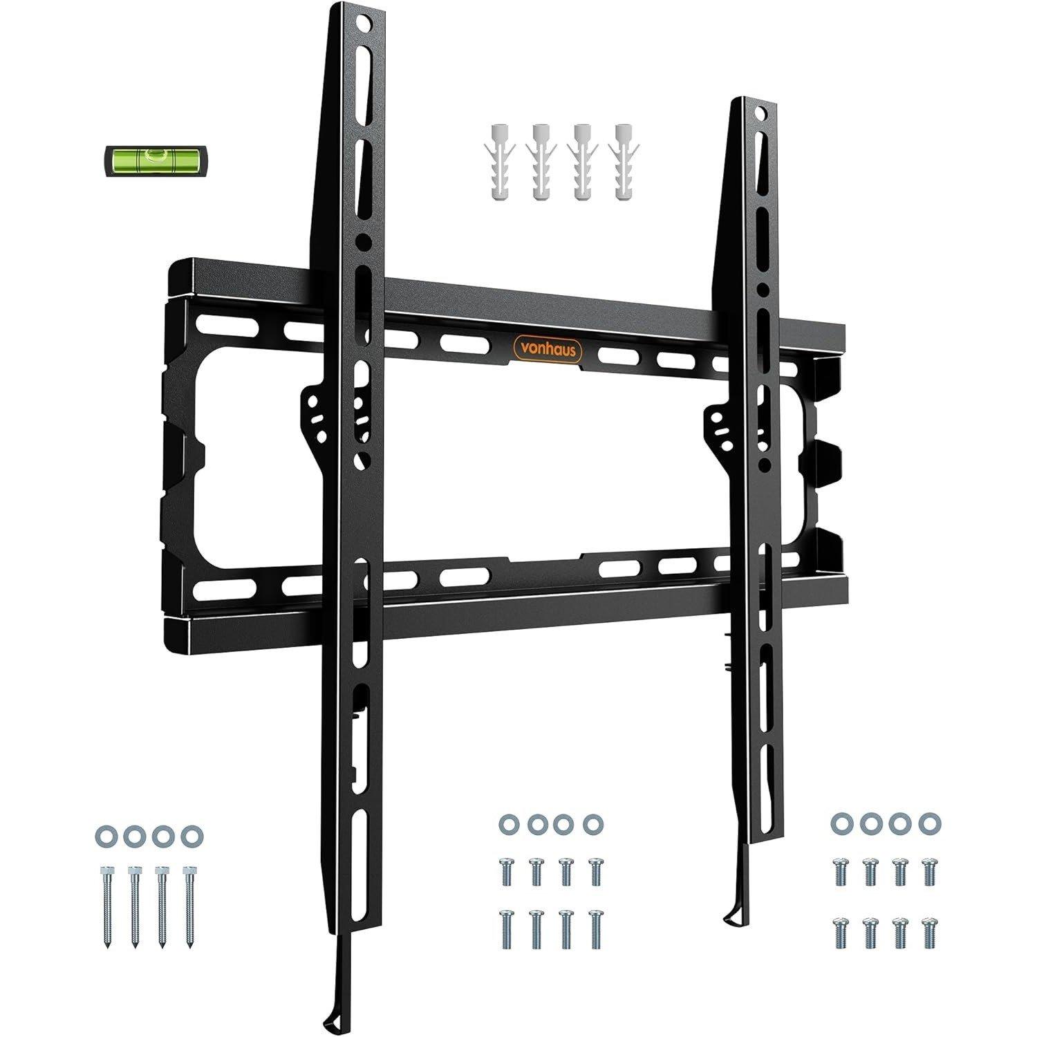 Black - VonHaus - 32-70 inch Flat-to-Wall TV Bracket - 1