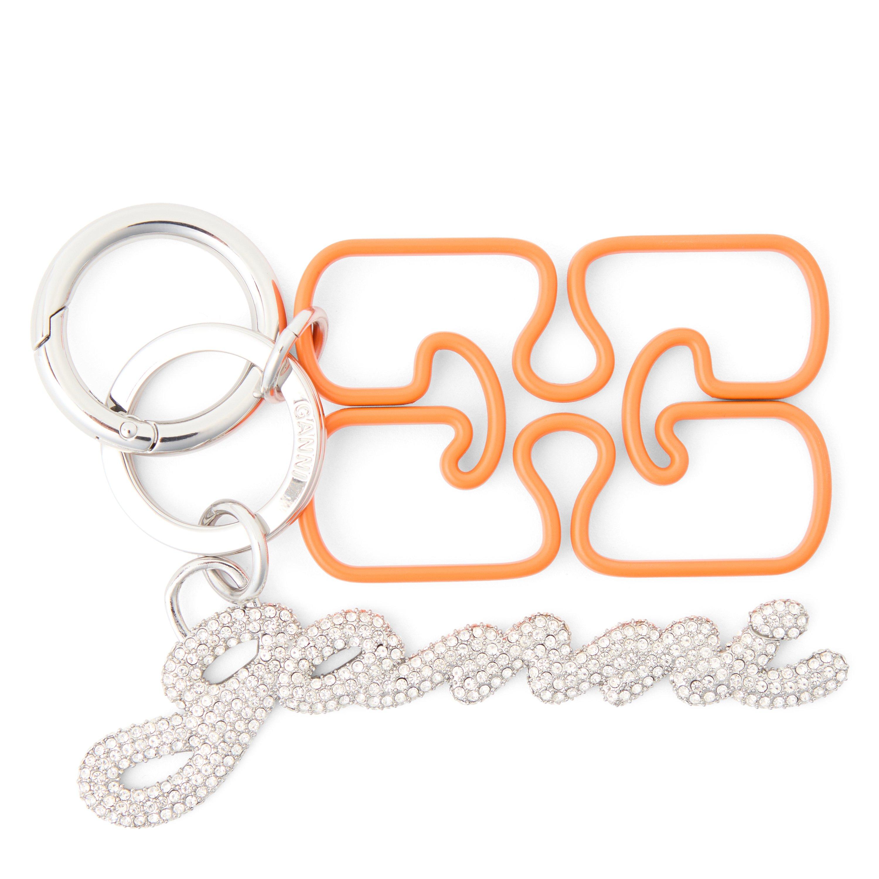 Ganni Women's Strass Sgnture Keyring - Russet Orange