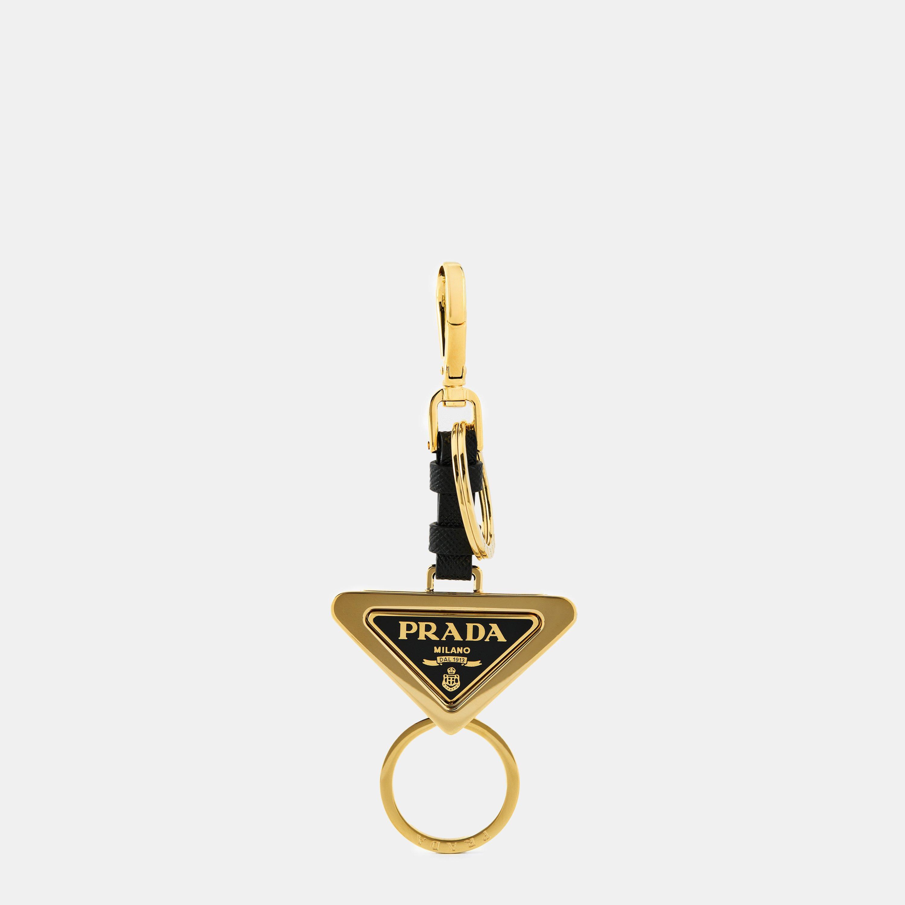 Oro/Nero - Prada - Women's Tri Fold Logo Keyring - 1