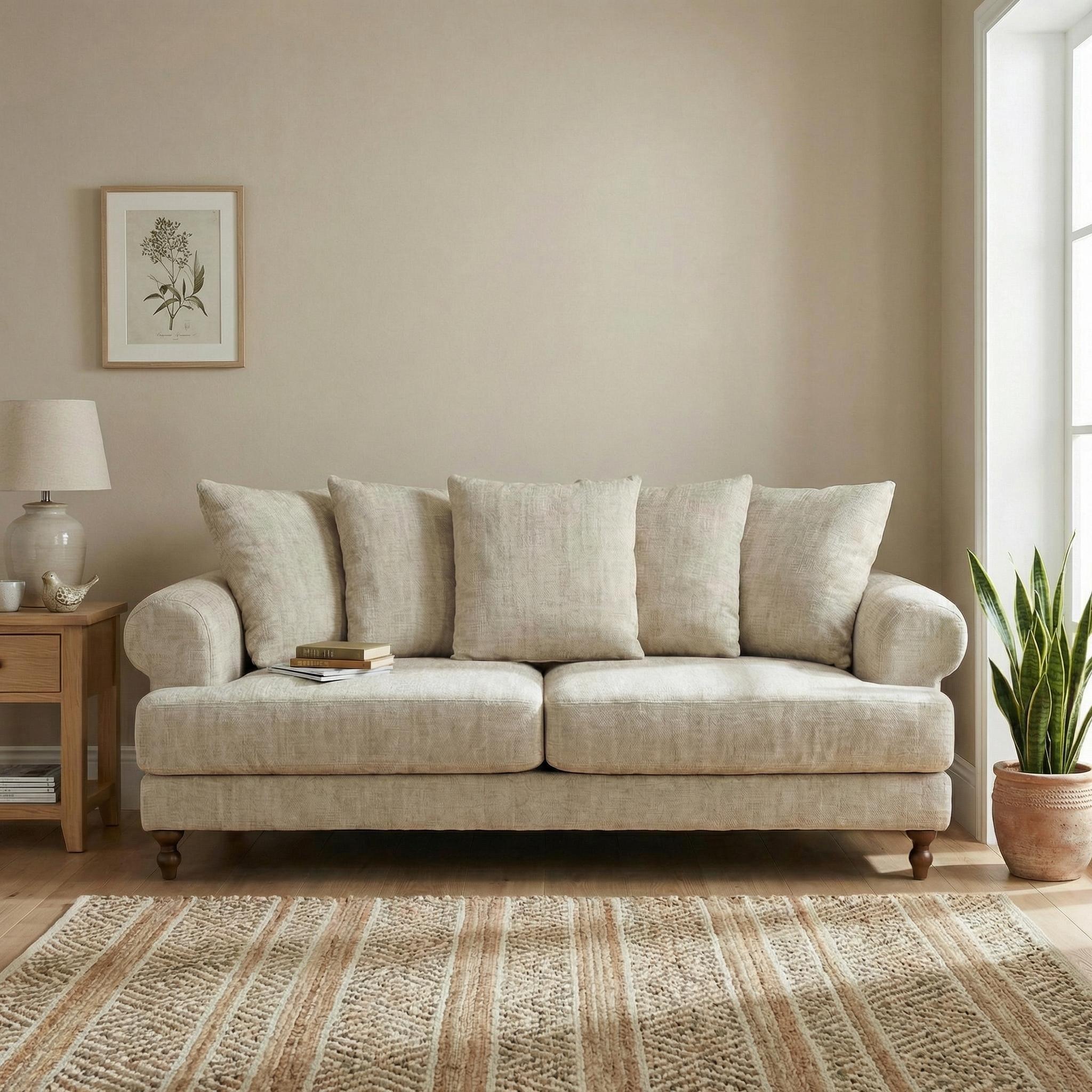 Biege Chenille - Biba - Freddy 2.5 Seater Sofa - 1