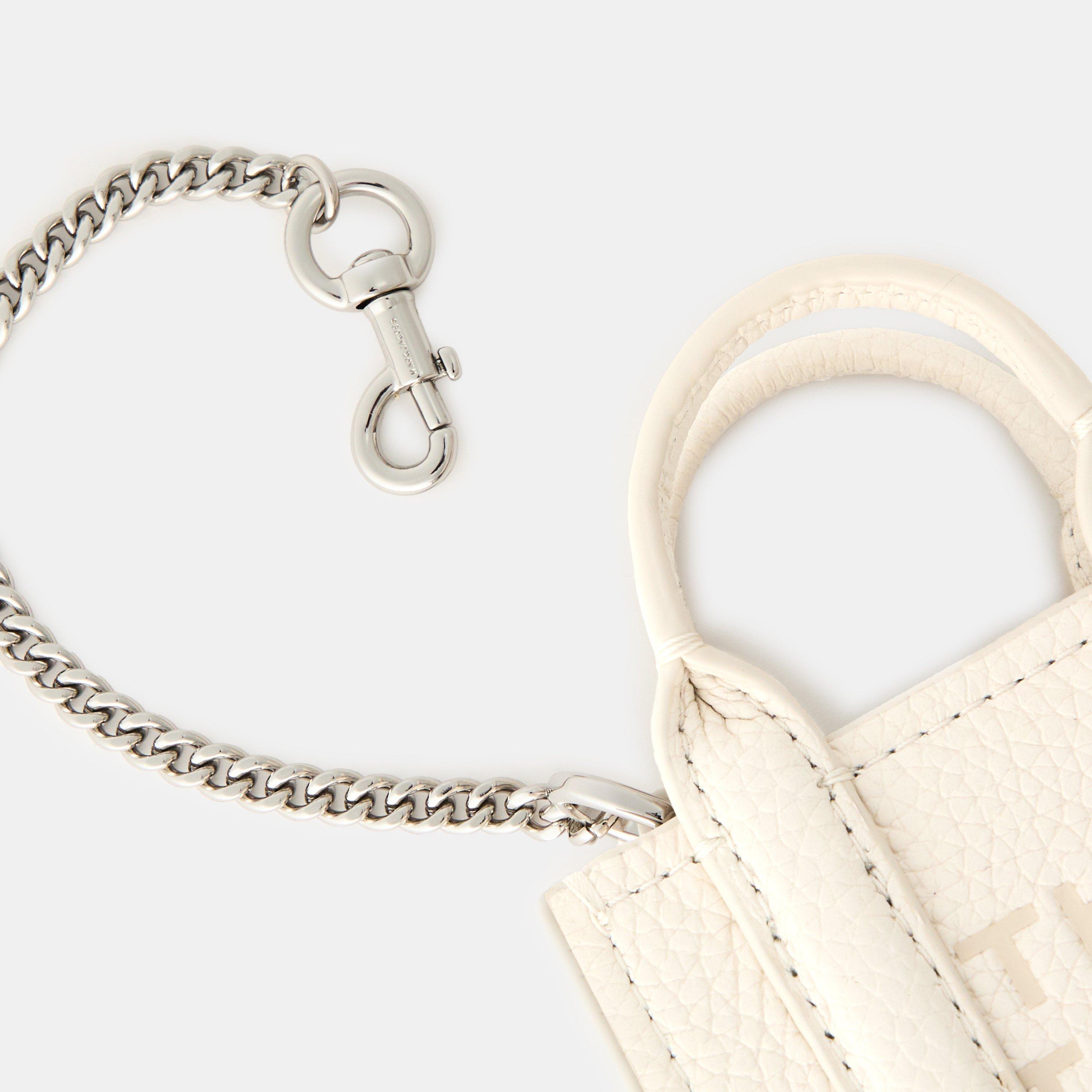 Cotton/Silver - Marc Jacobs - Women's Tote Charm Keyring - 3