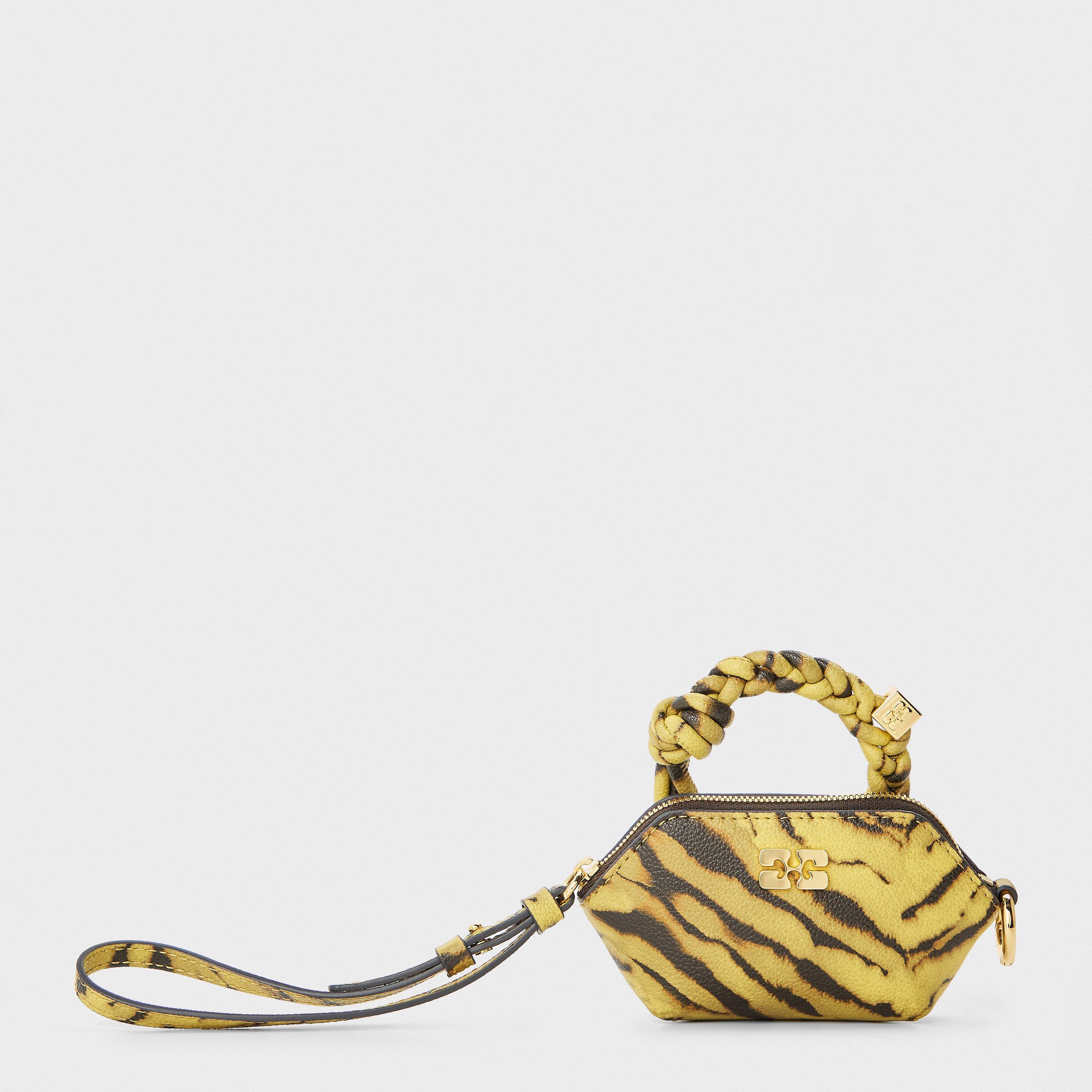 Ganni Women's Bou Nano Keyring - Khaki Zebra