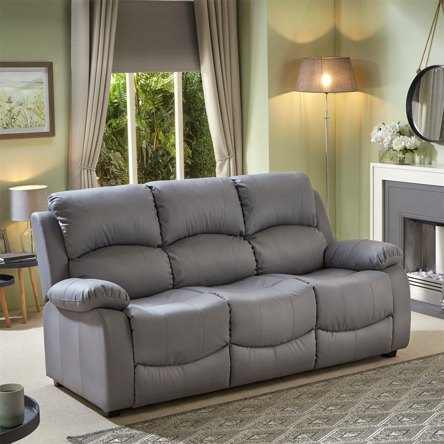 Homelife Banbury Faux Leather 3 Seater Sofa