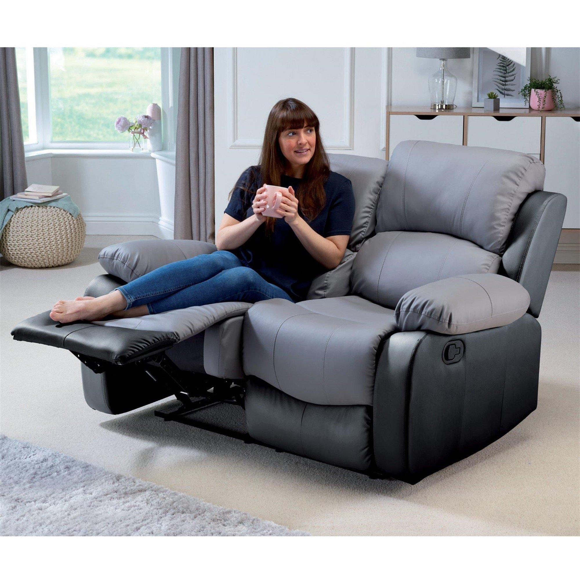 Canterbury Faux Leather 2 Seater Recliner Sofa