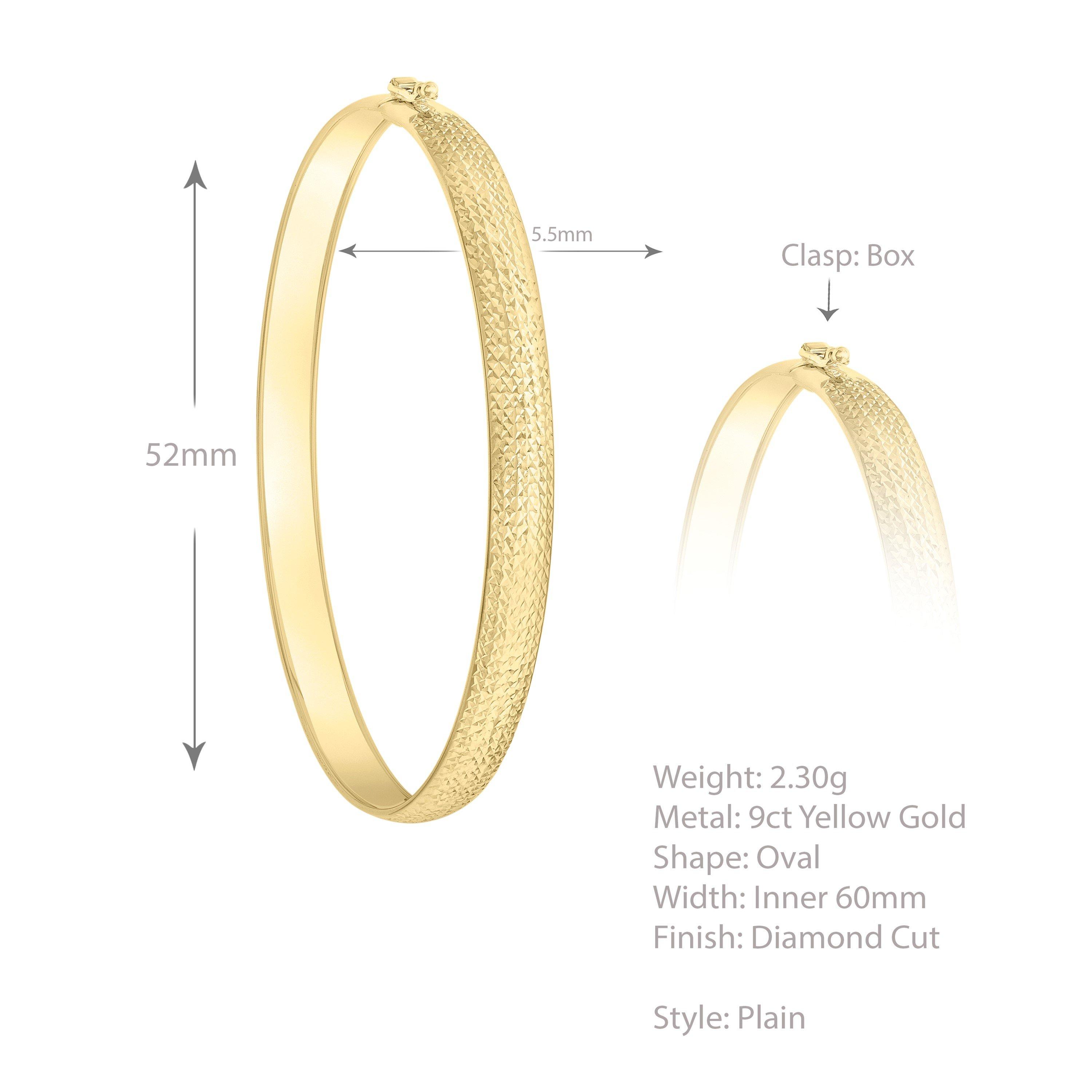 Gold - Be You - 9ct Gold Diamond Cut Bangle - 5