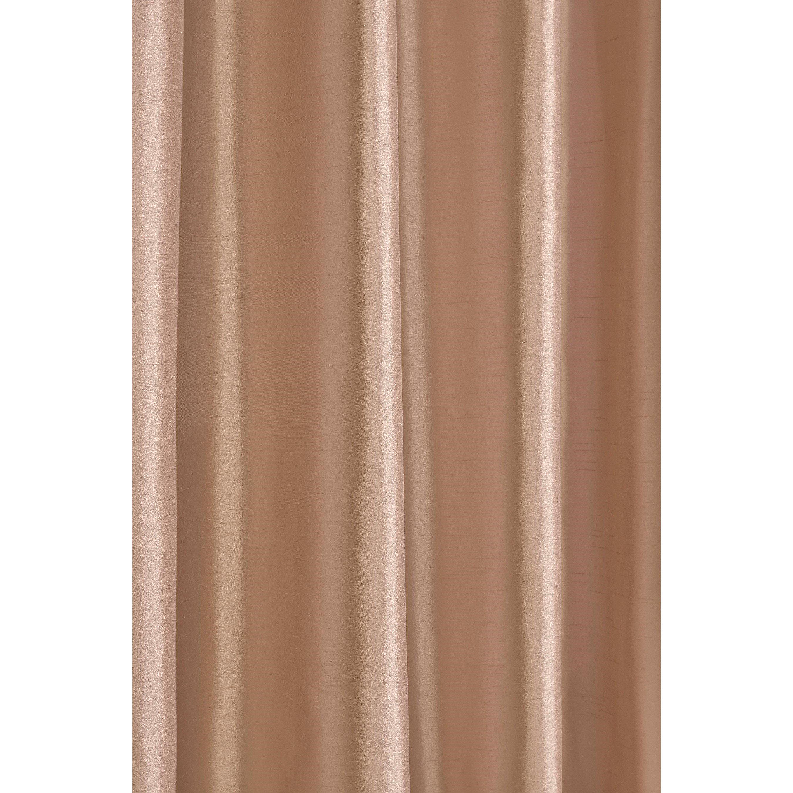 Blush - Homelife - Striped Metallic Cuff with Faux Silk Eyelet Curtains - 4