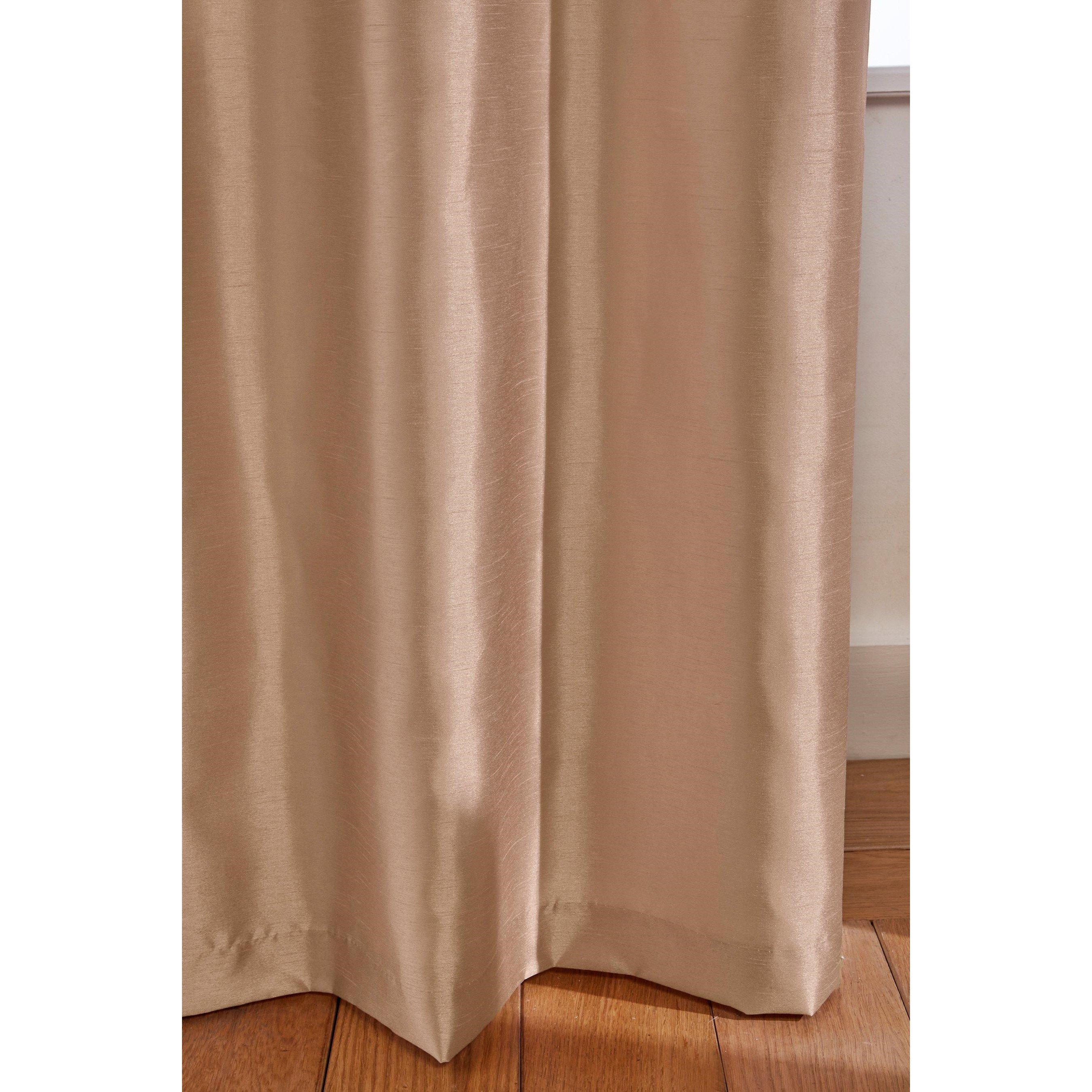 Blush - Homelife - Striped Metallic Cuff with Faux Silk Eyelet Curtains - 5