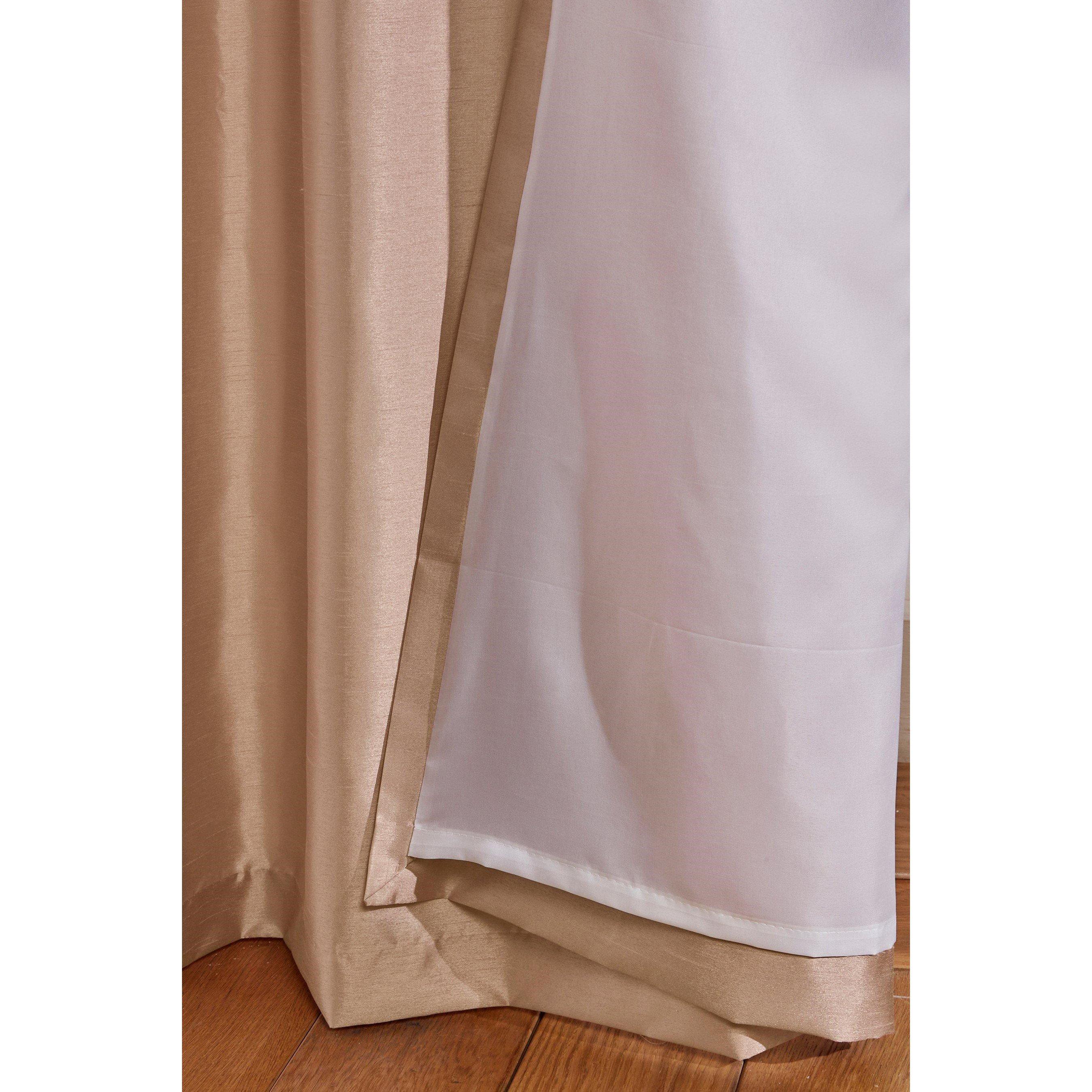 Blush - Homelife - Striped Metallic Cuff with Faux Silk Eyelet Curtains - 6