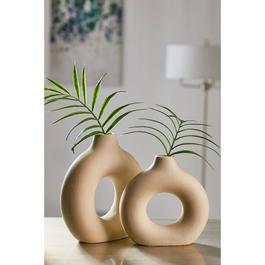 Studio Set of 2 Donut Stone Vases
