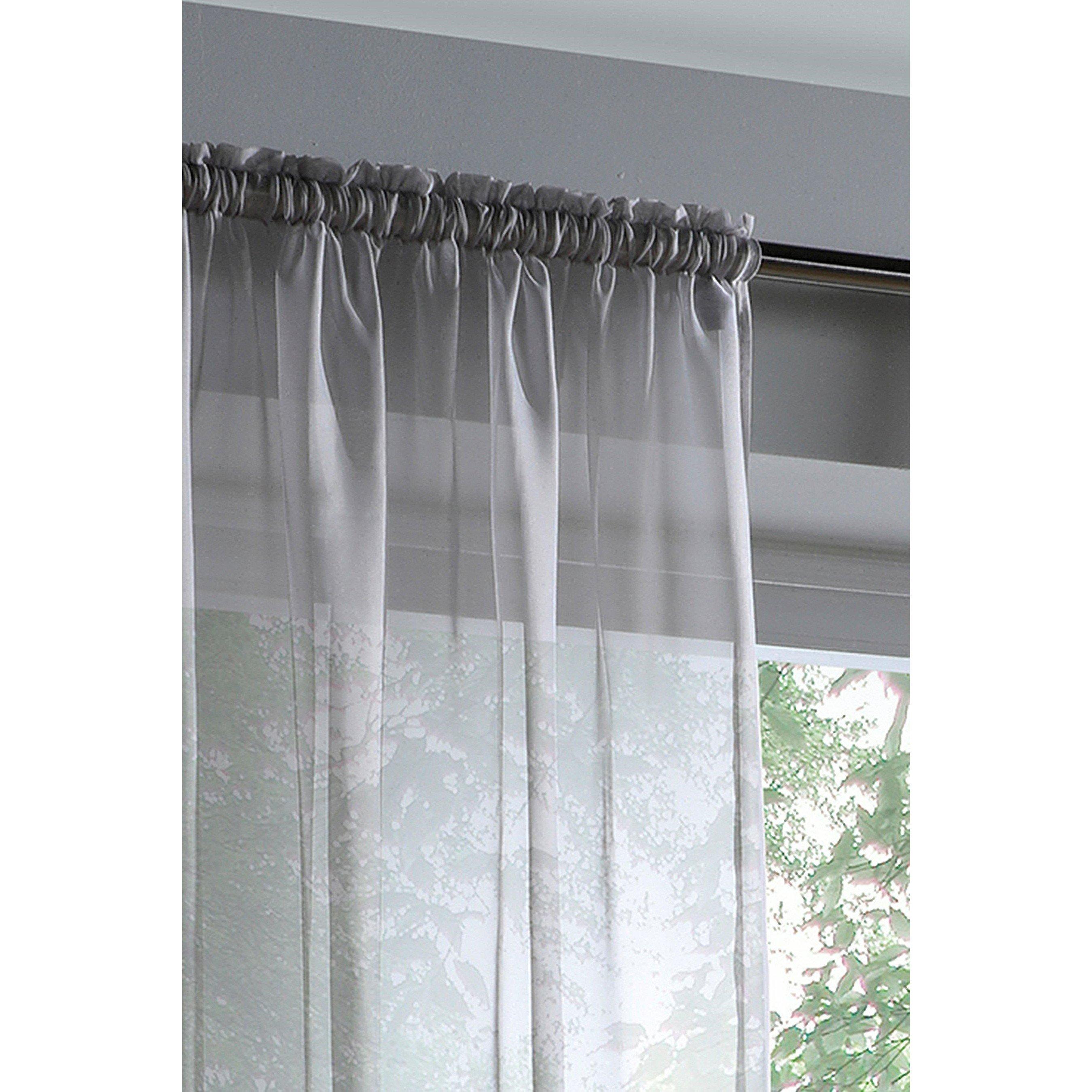 Grey - Homelife - Pair of Plain Voiles - 2