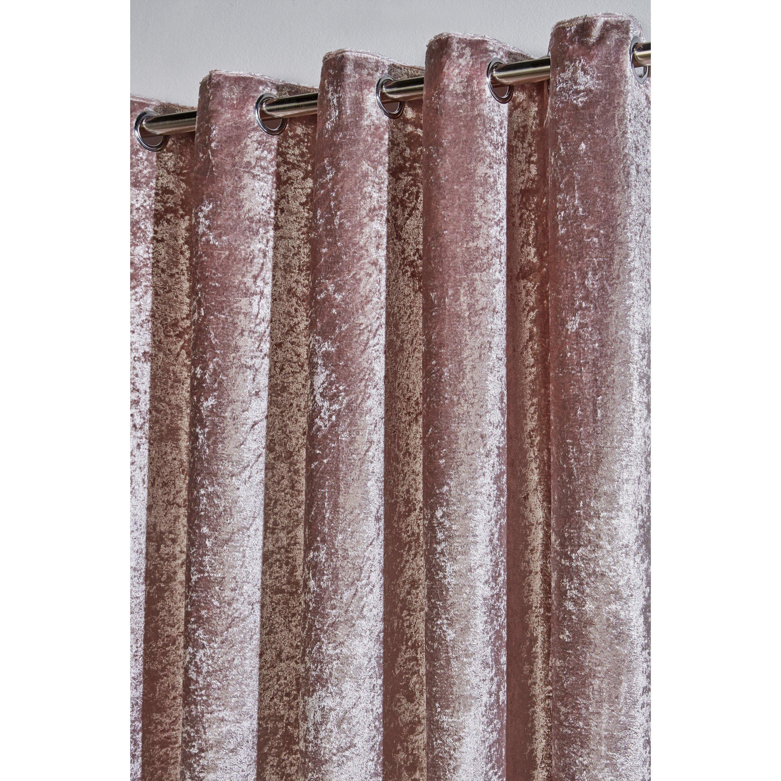 Blush - Homelife - Crushed Velvet Eyelet Curtains - 2