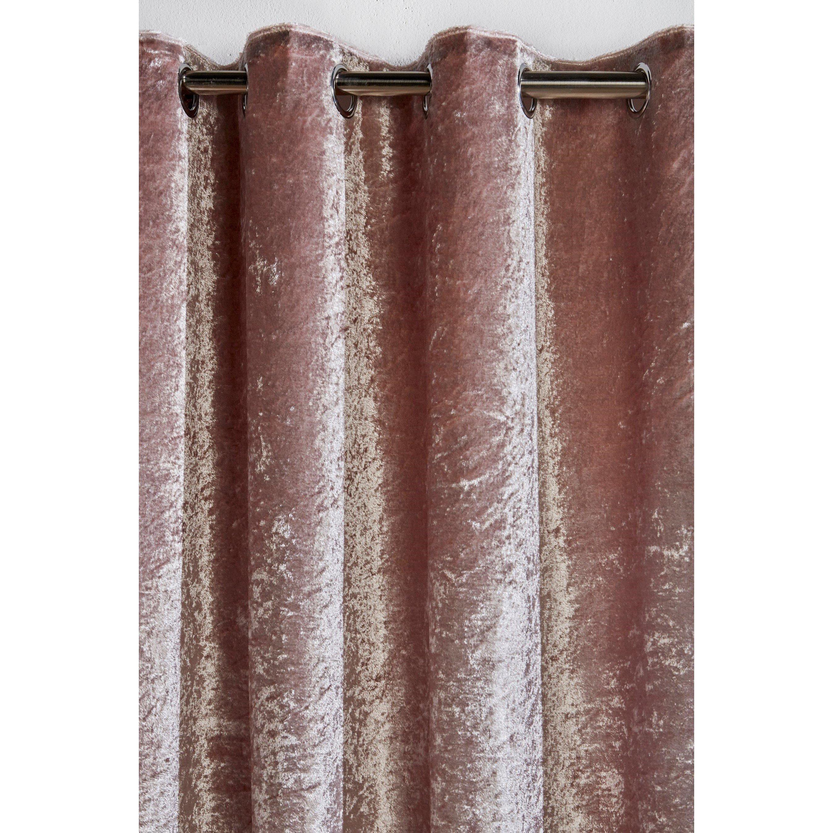 Blush - Homelife - Crushed Velvet Eyelet Curtains - 3