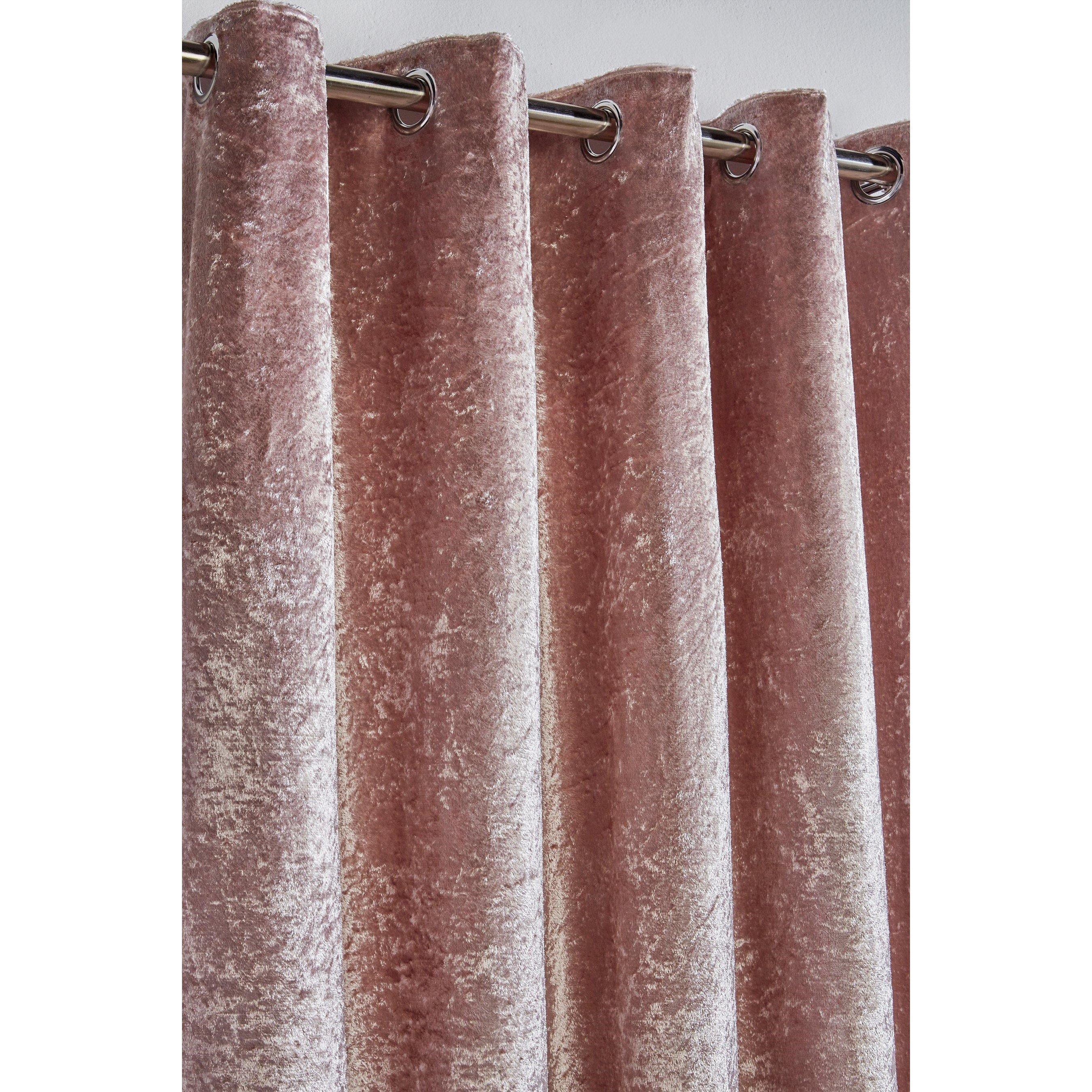 Blush - Homelife - Crushed Velvet Eyelet Curtains - 4