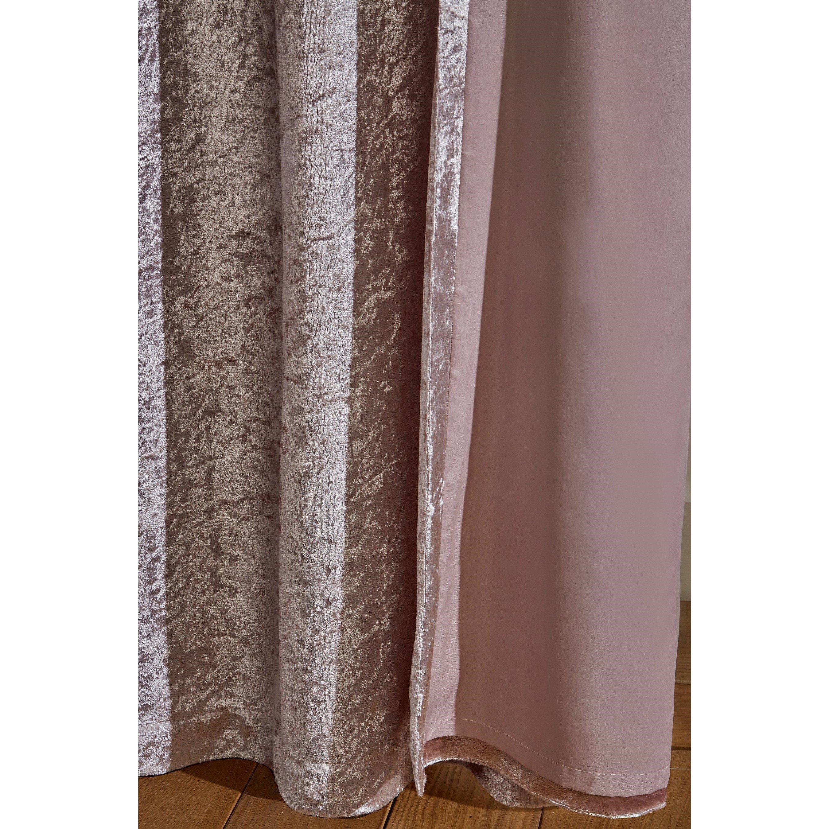 Blush - Homelife - Crushed Velvet Eyelet Curtains - 6