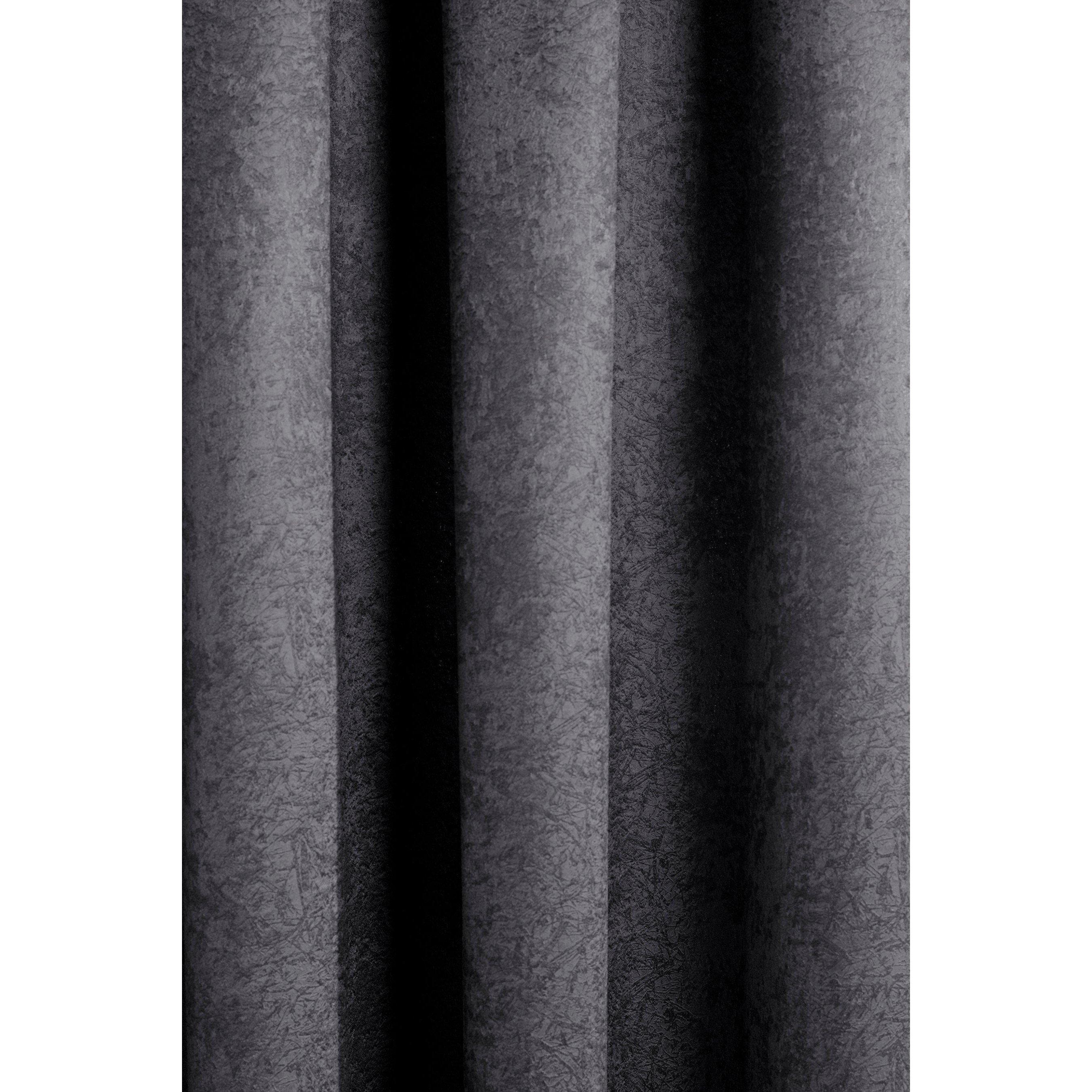 Charcoal - Homelife - Crinkle Woven Blackout Pencil Pleat Curtains - 5